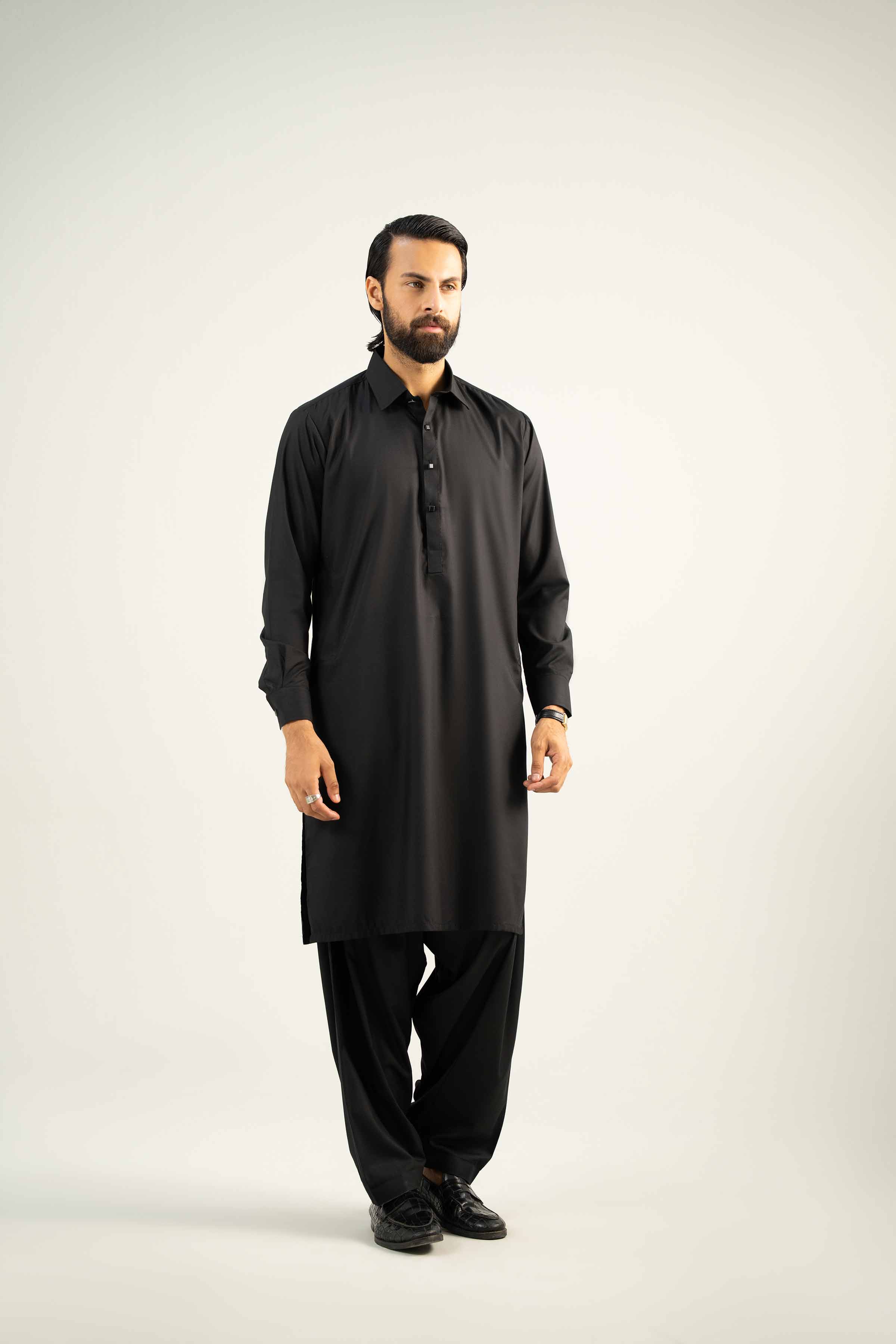 NishatUK - Black Solids Ambassadar 2-piece ready to wear Dress