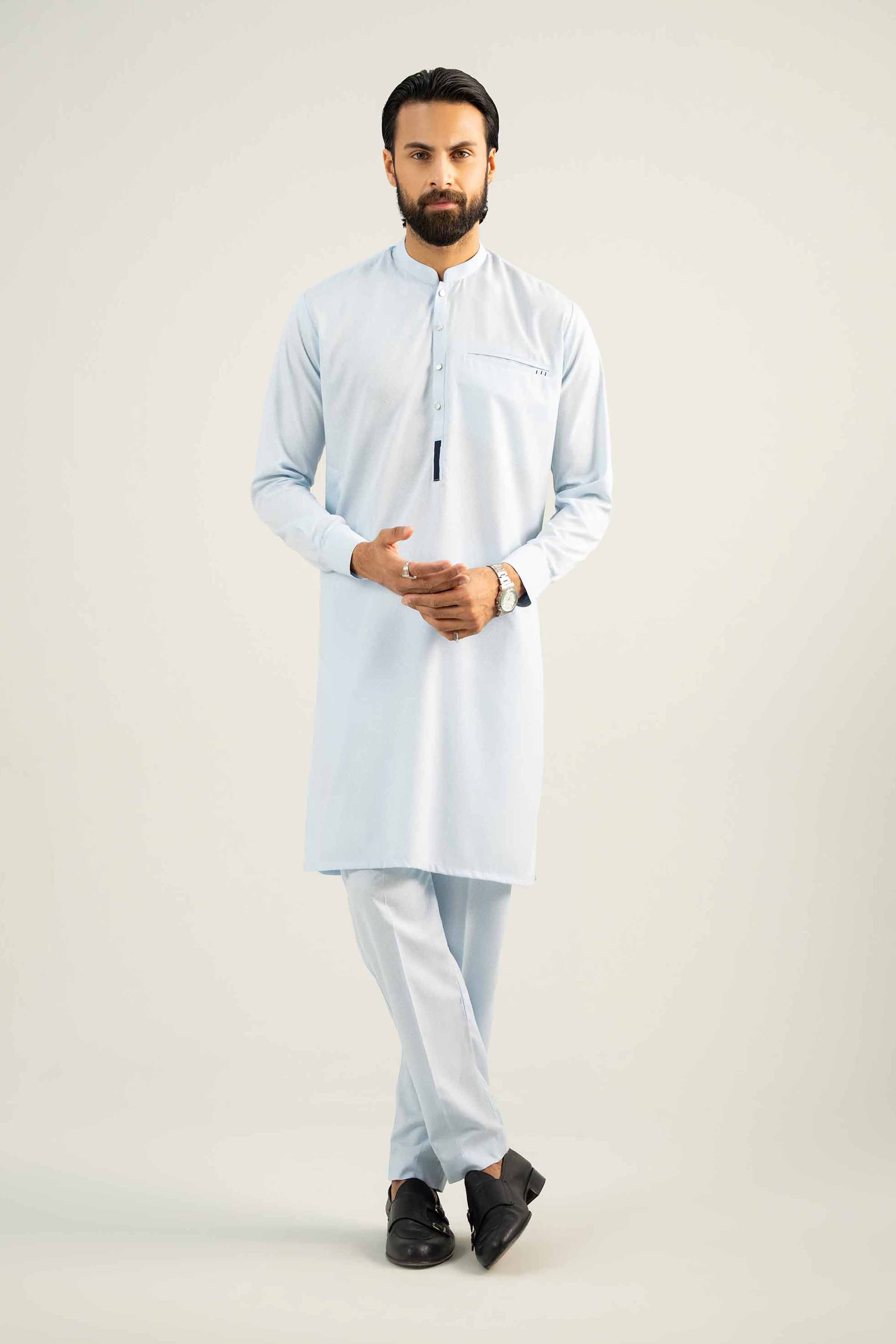 NishatUK - Blue Solids karandi 2-piece ready to wear Dress