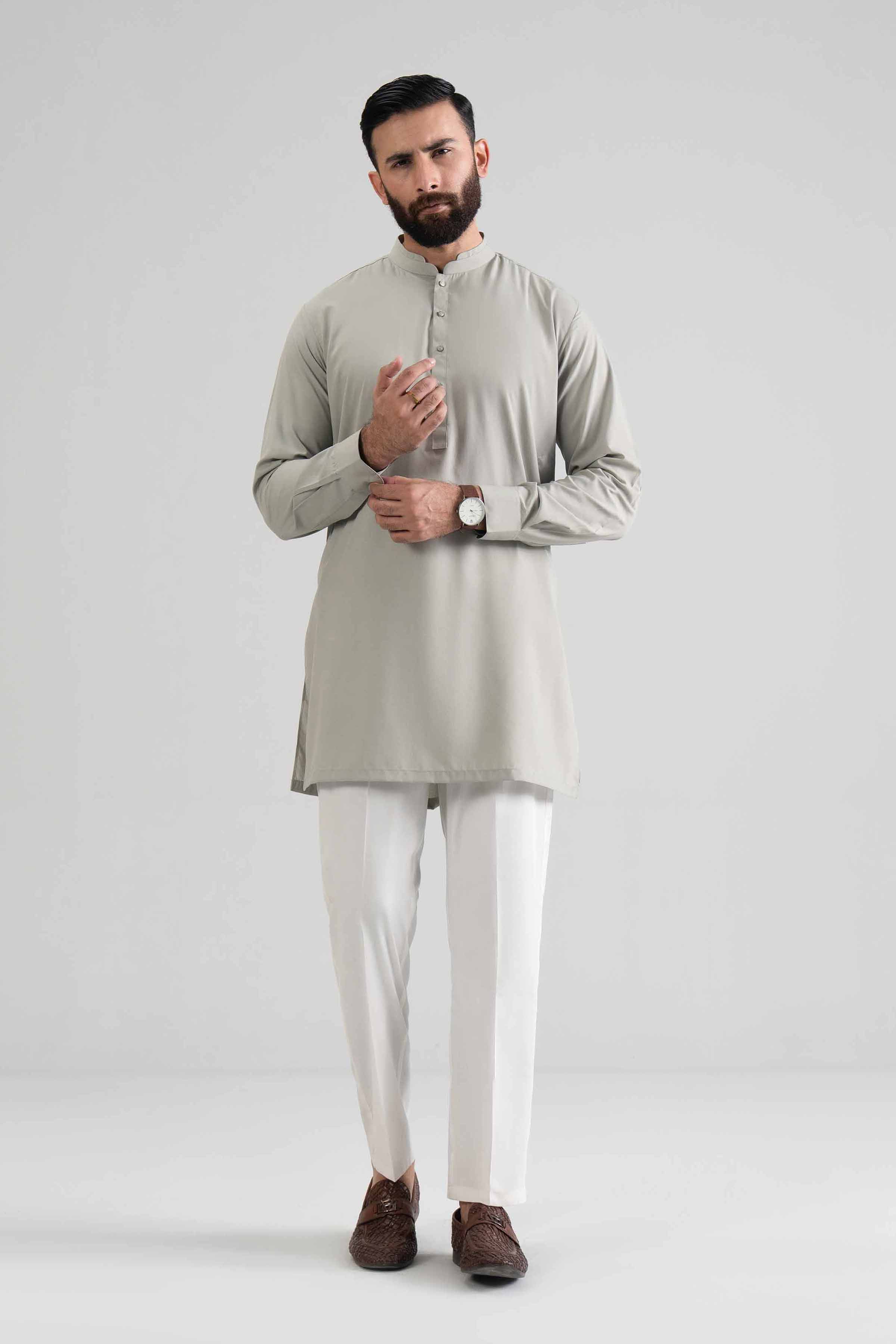 NishatUK - Sage Green Solids Blended 1-piece ready to wear kurta