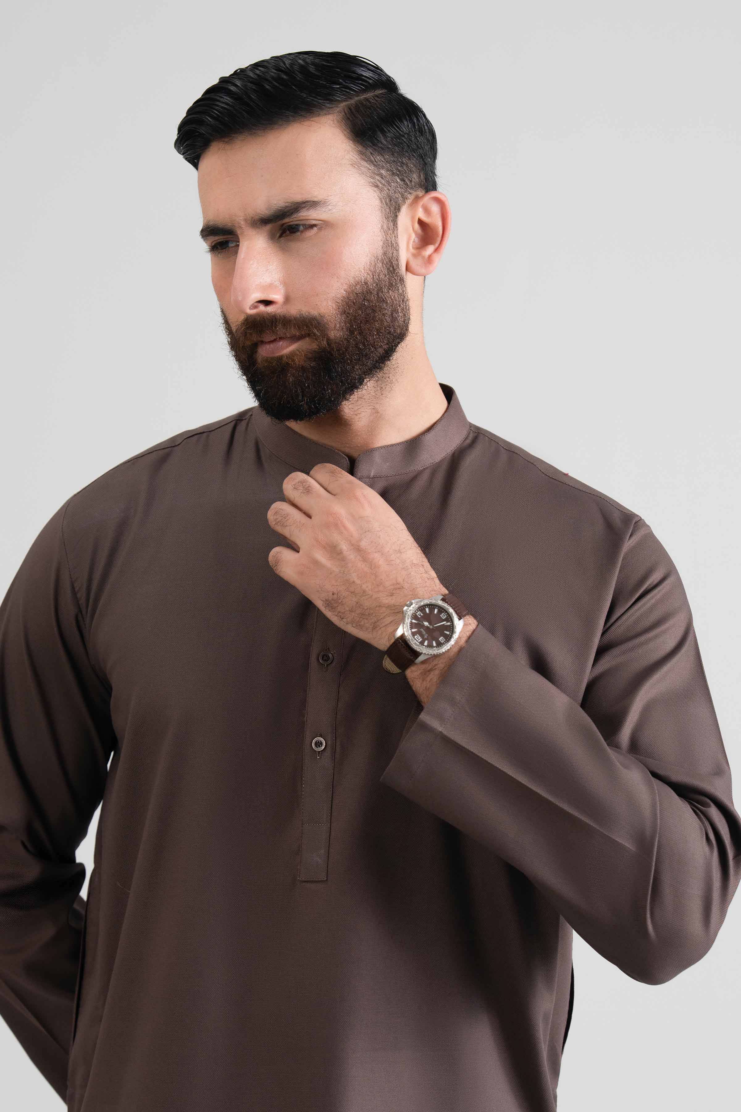 NishatUK - Brown Men Cotton 2-piece Stitched Suit