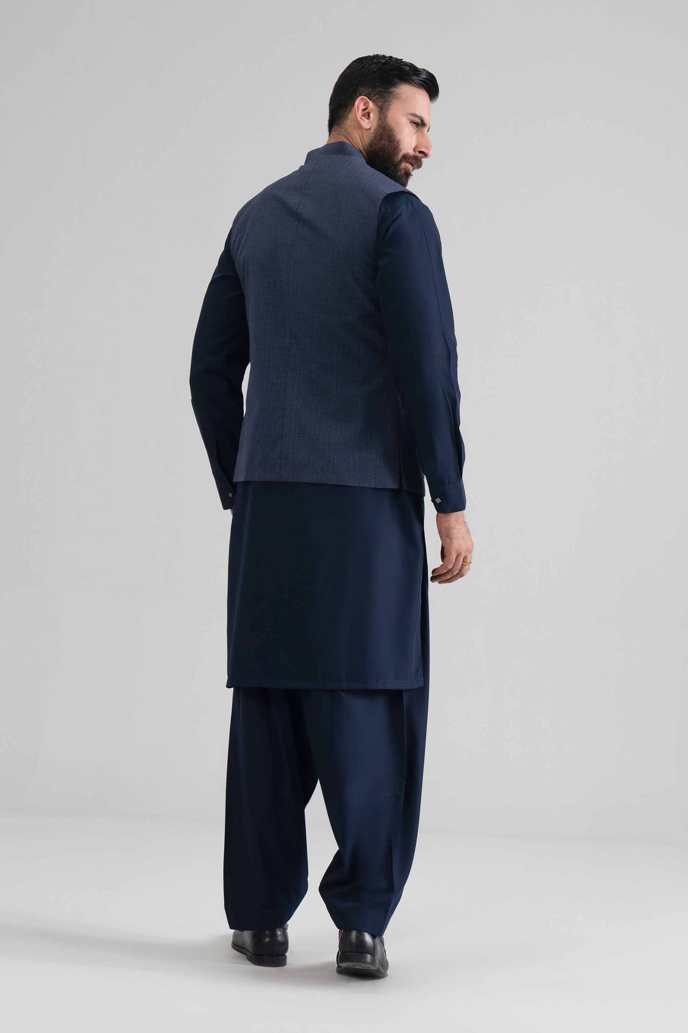 NishatUK - Navy Solids Blended 3-piece ready to wear Suit