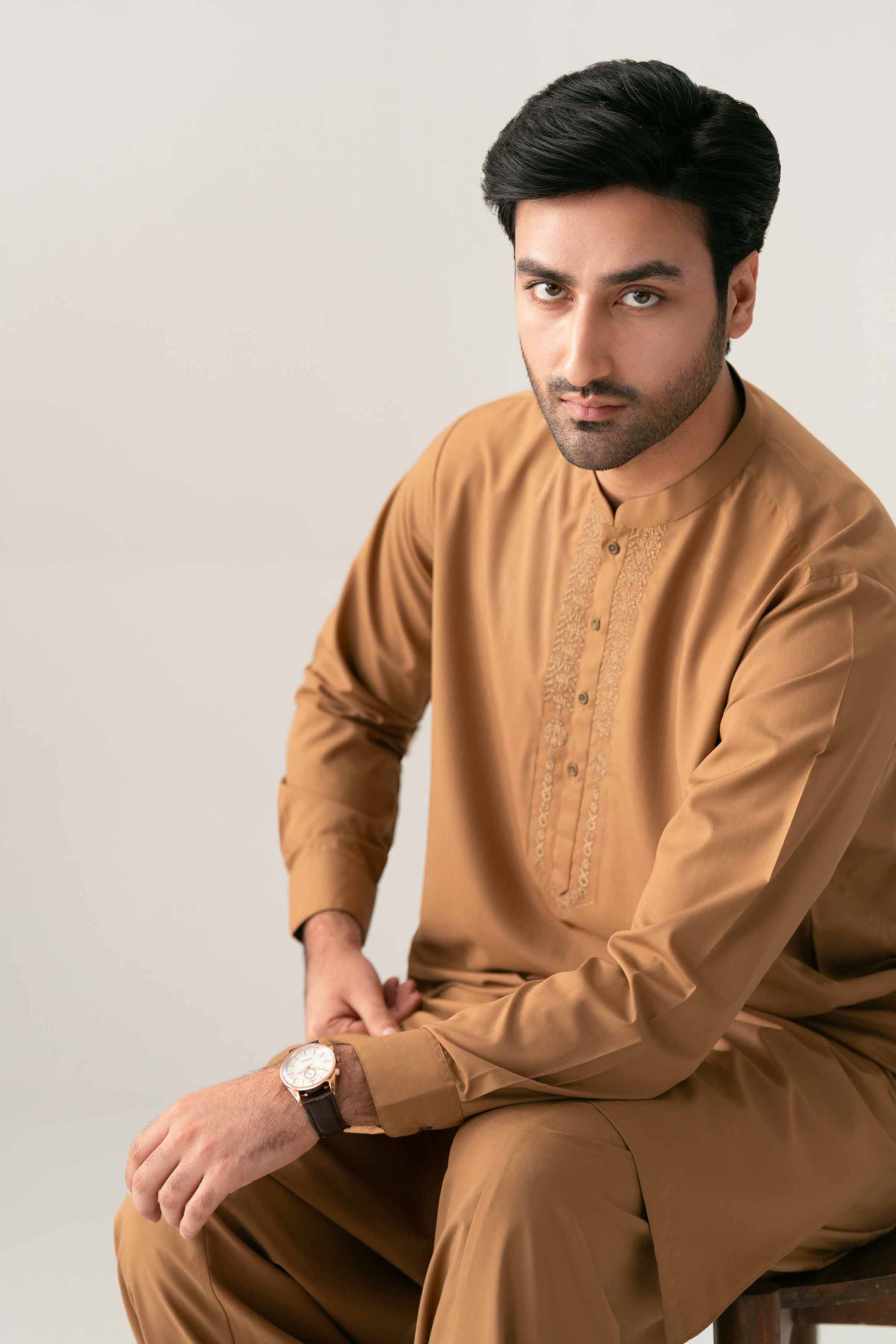 Nishat UK - Brown Embroidered PV 2-piece ready to wear suit