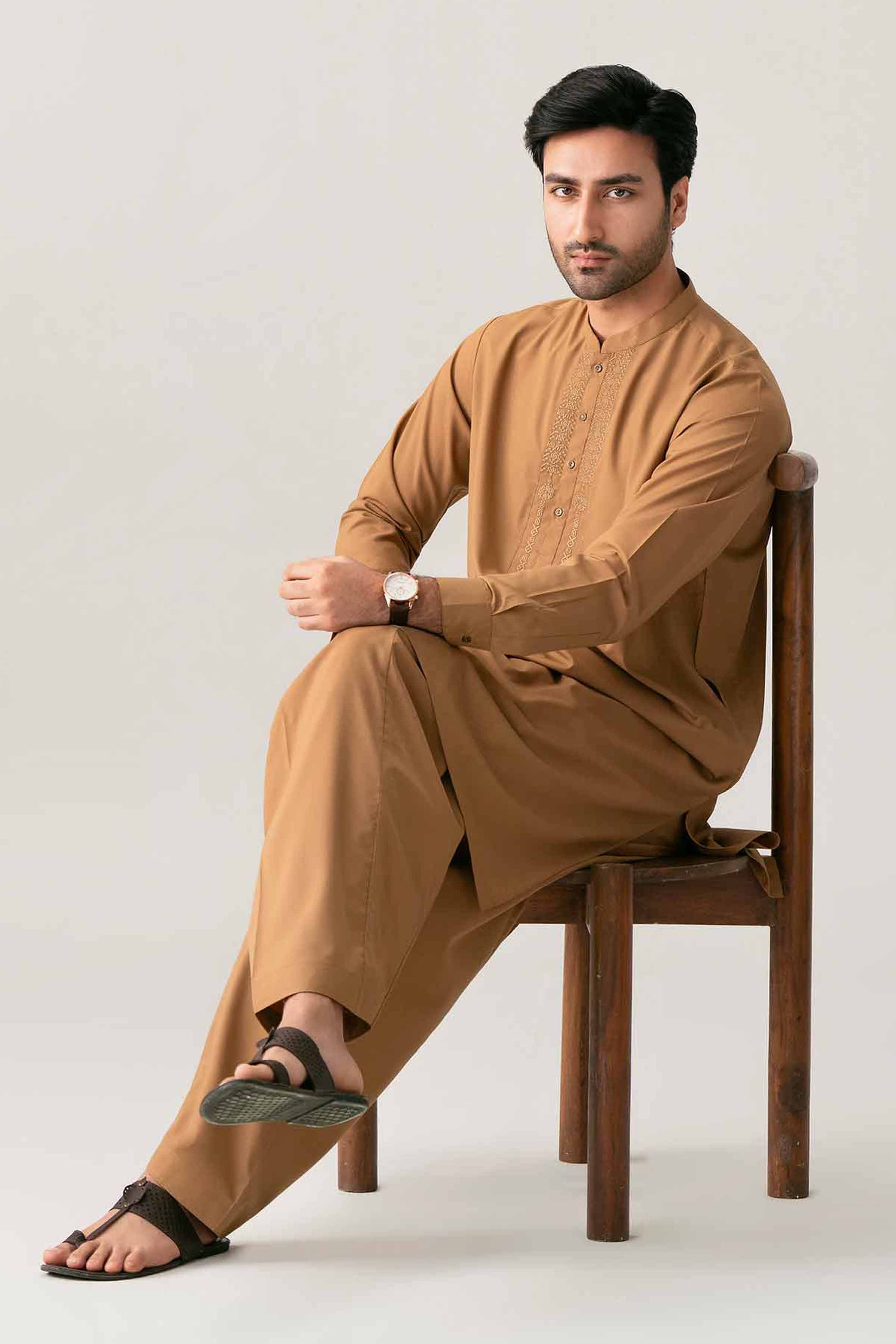 Nishat UK - Brown Embroidered PV 2-piece ready to wear suit