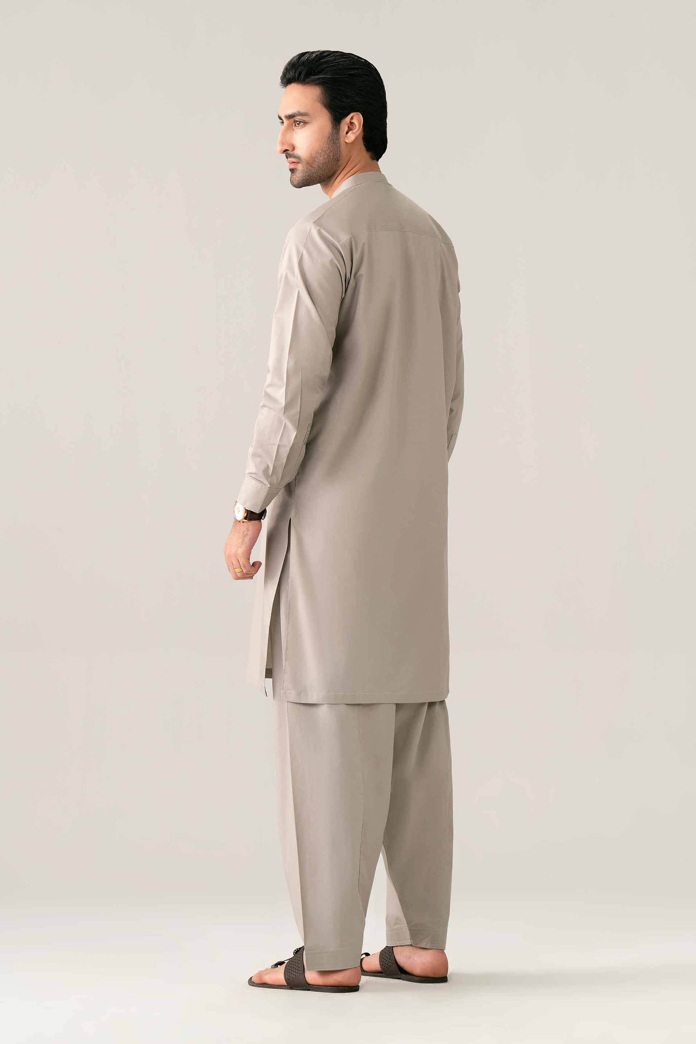 Nishat UK - Grey Embroidered Cotton 2-piece ready to wear Dress