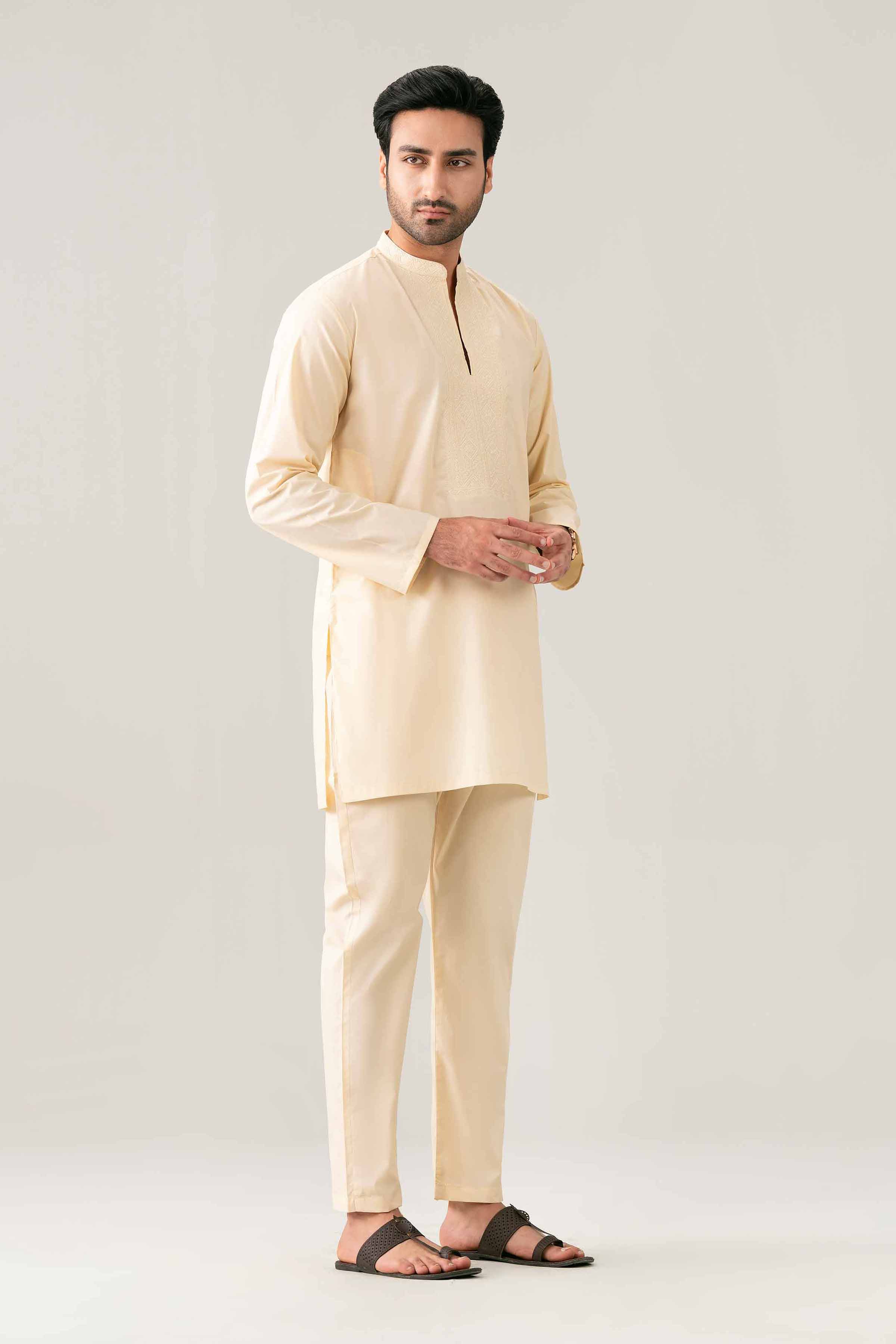Nishat UK - Off white Embroidered Cotton 2-piece ready to wear Dress