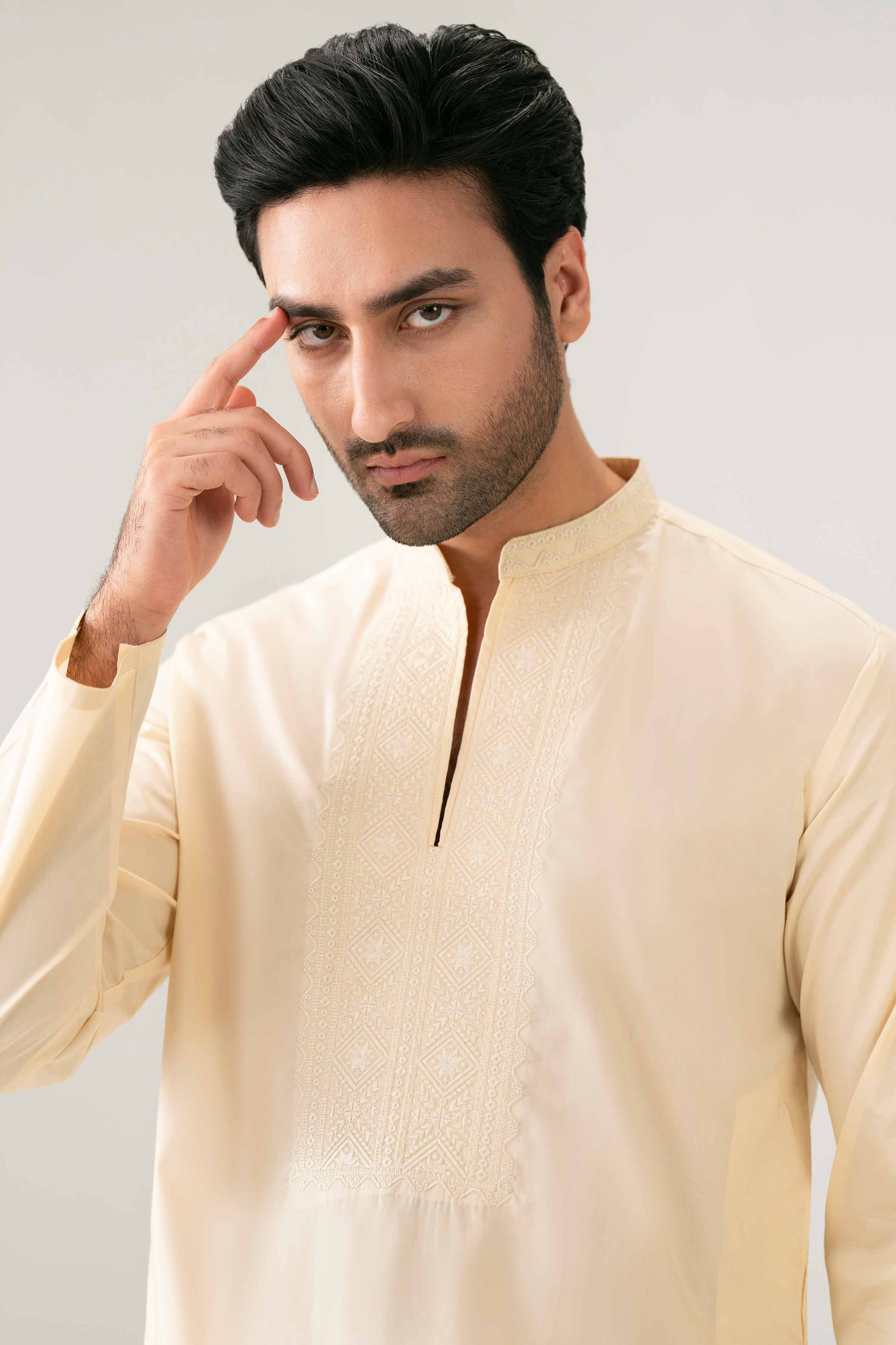 Nishat UK - Off white Embroidered Cotton 2-piece ready to wear Dress
