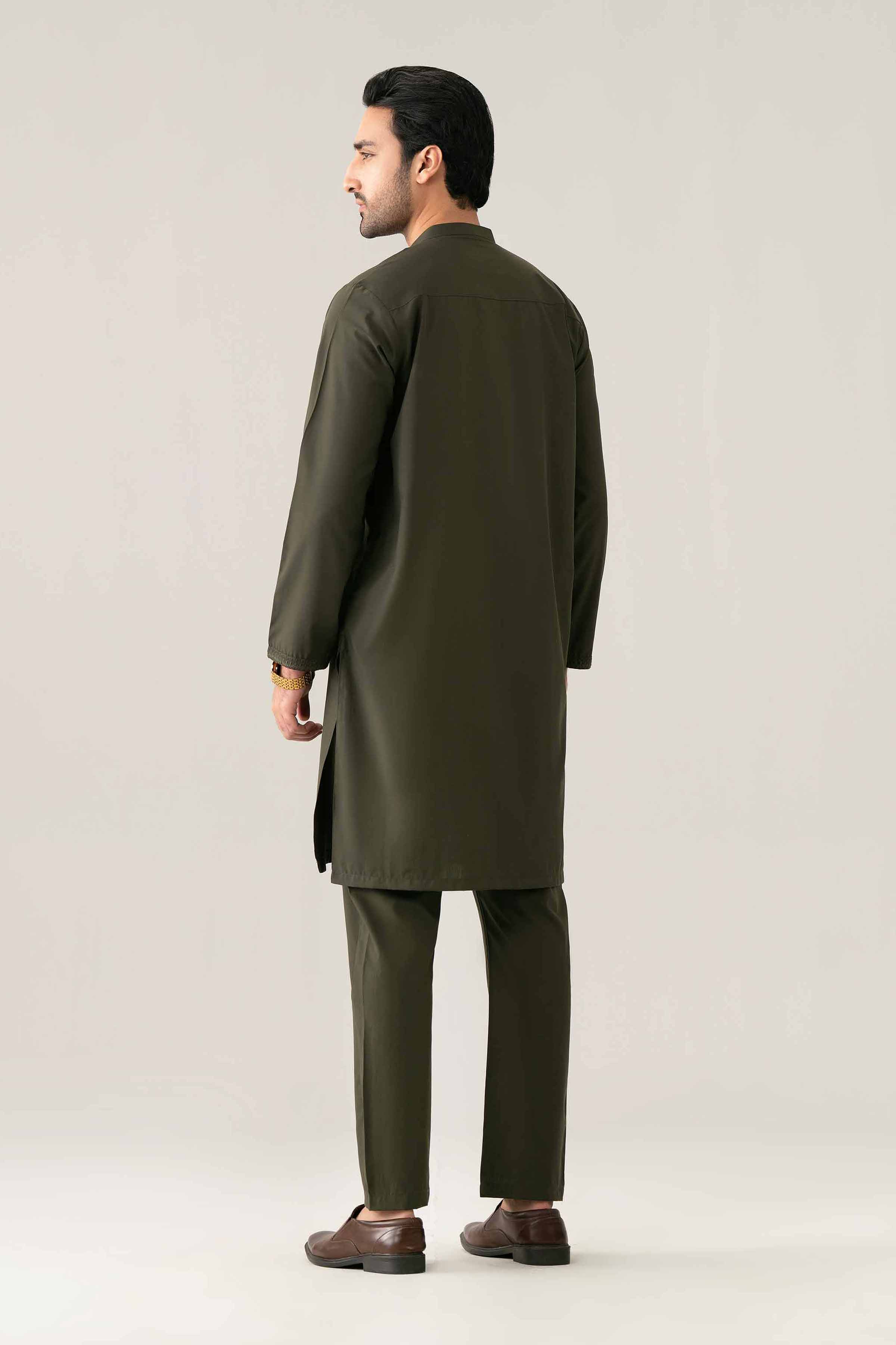 Nishat UK - Olive Embroidered PV 2-piece ready to wear Dress
