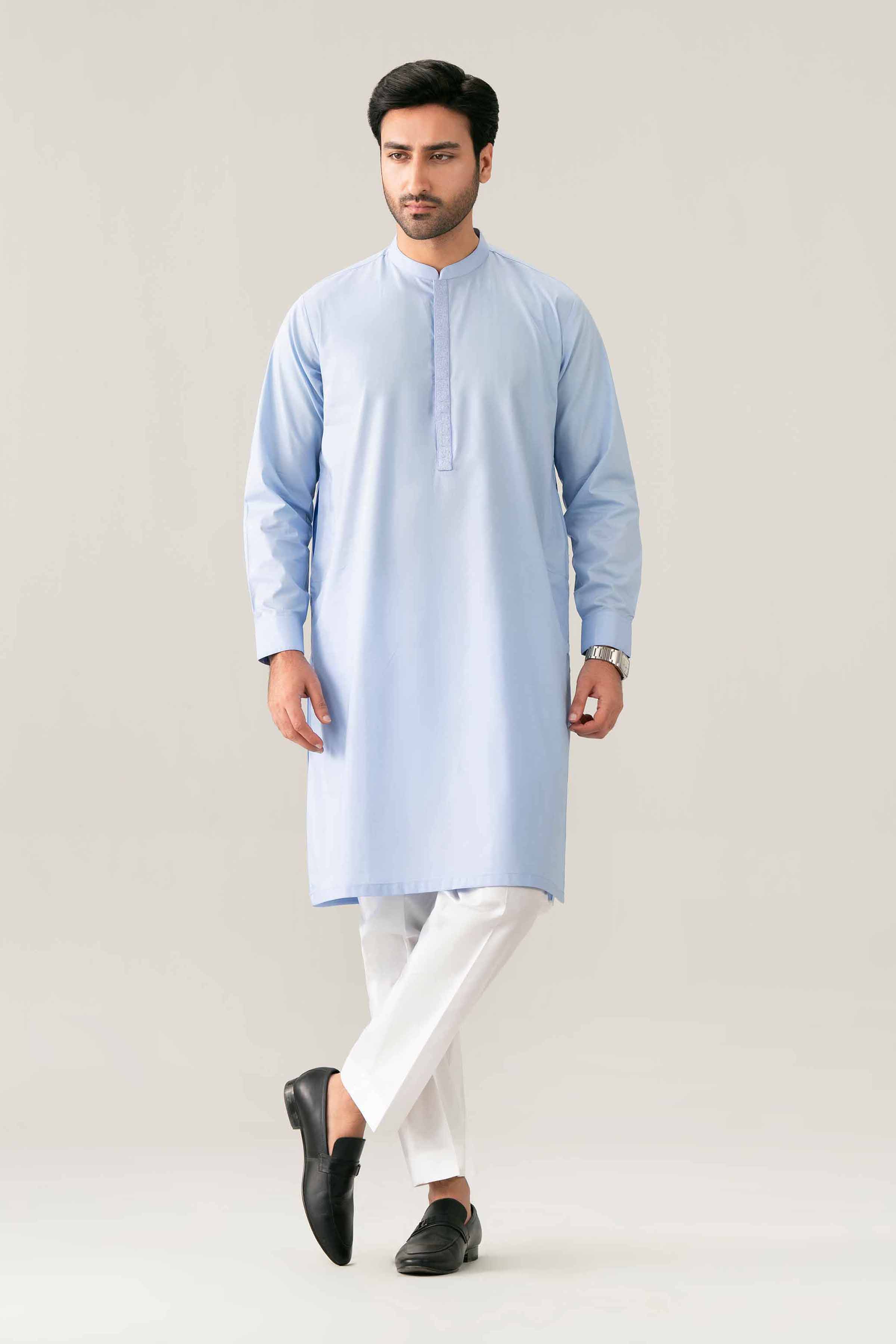 Nishat UK - Blue Embroidered Cotton 1-piece ready to wear kurta