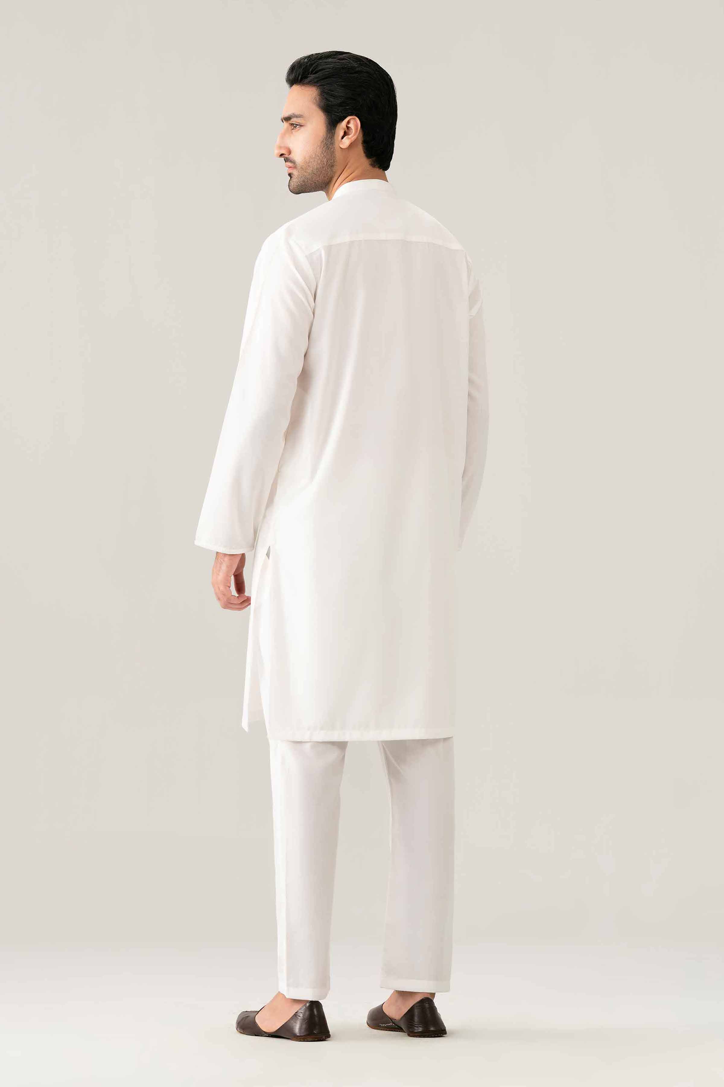 Nishat UK - White Embroidered PV 1 Piece ready to wear Kurta