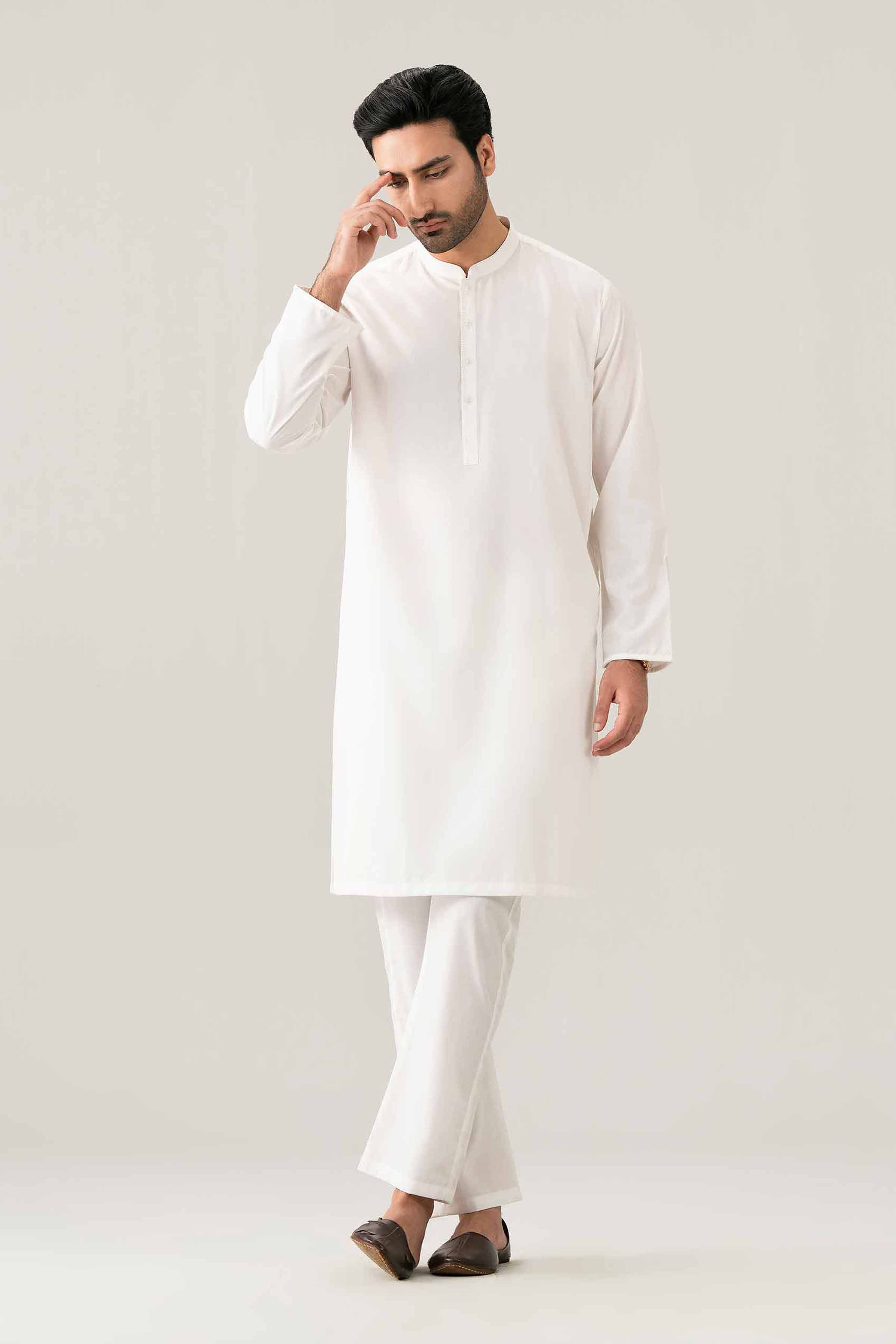 Nishat UK - White Embroidered PV 1 Piece ready to wear Kurta