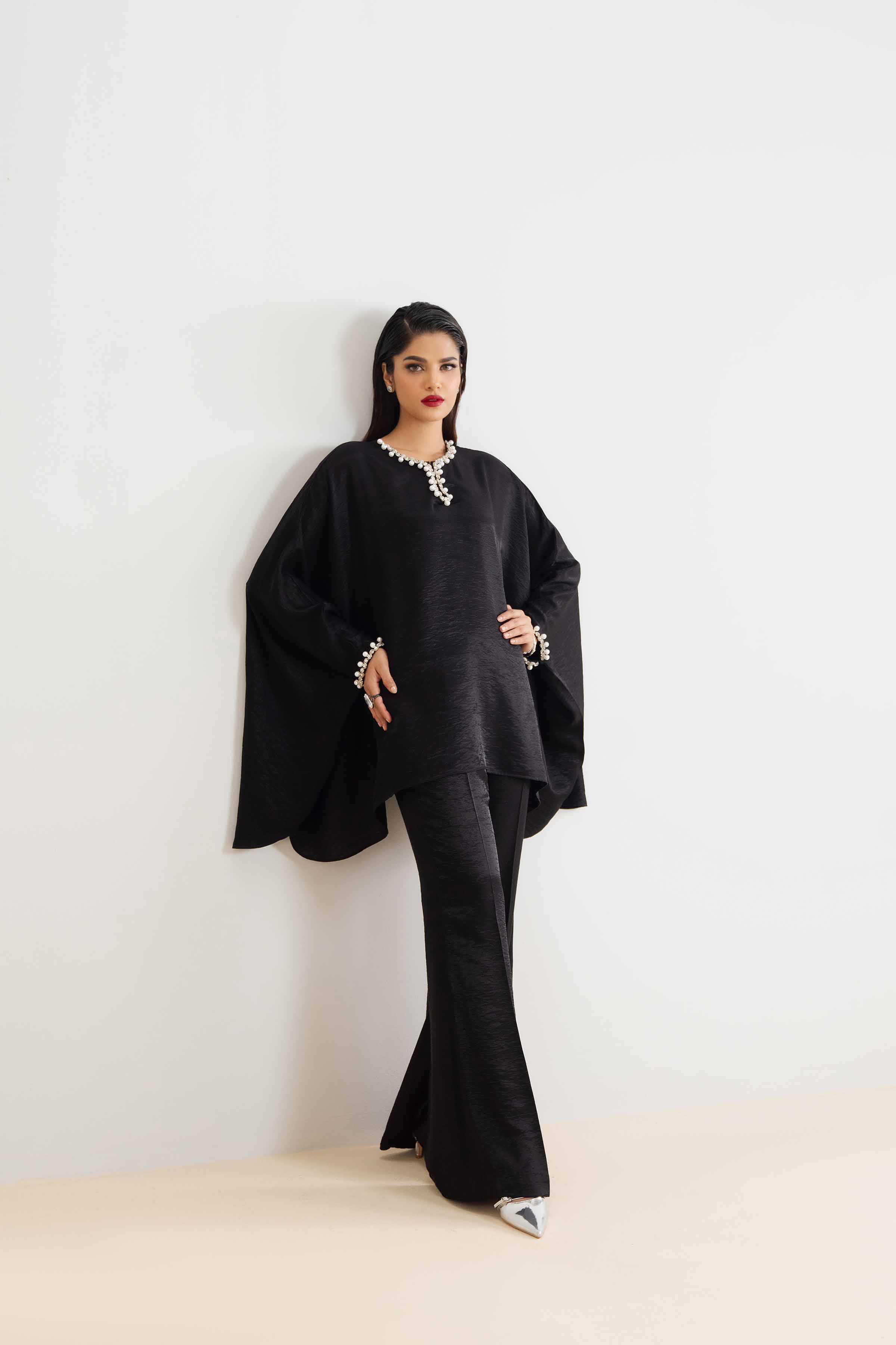 NishatUK - Black Solids Poly Cotton 2-piece ready to wear Dress