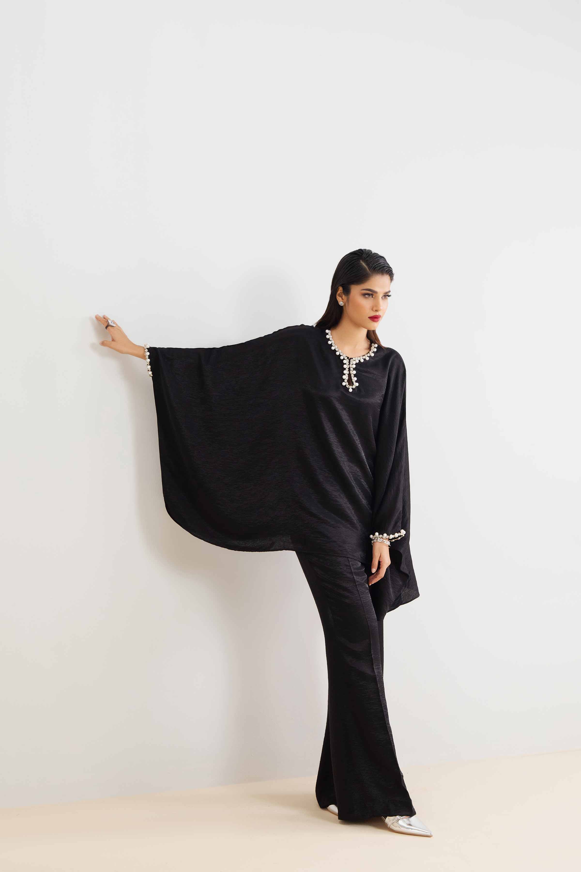 NishatUK - Black Solids Poly Cotton 2-piece ready to wear Dress