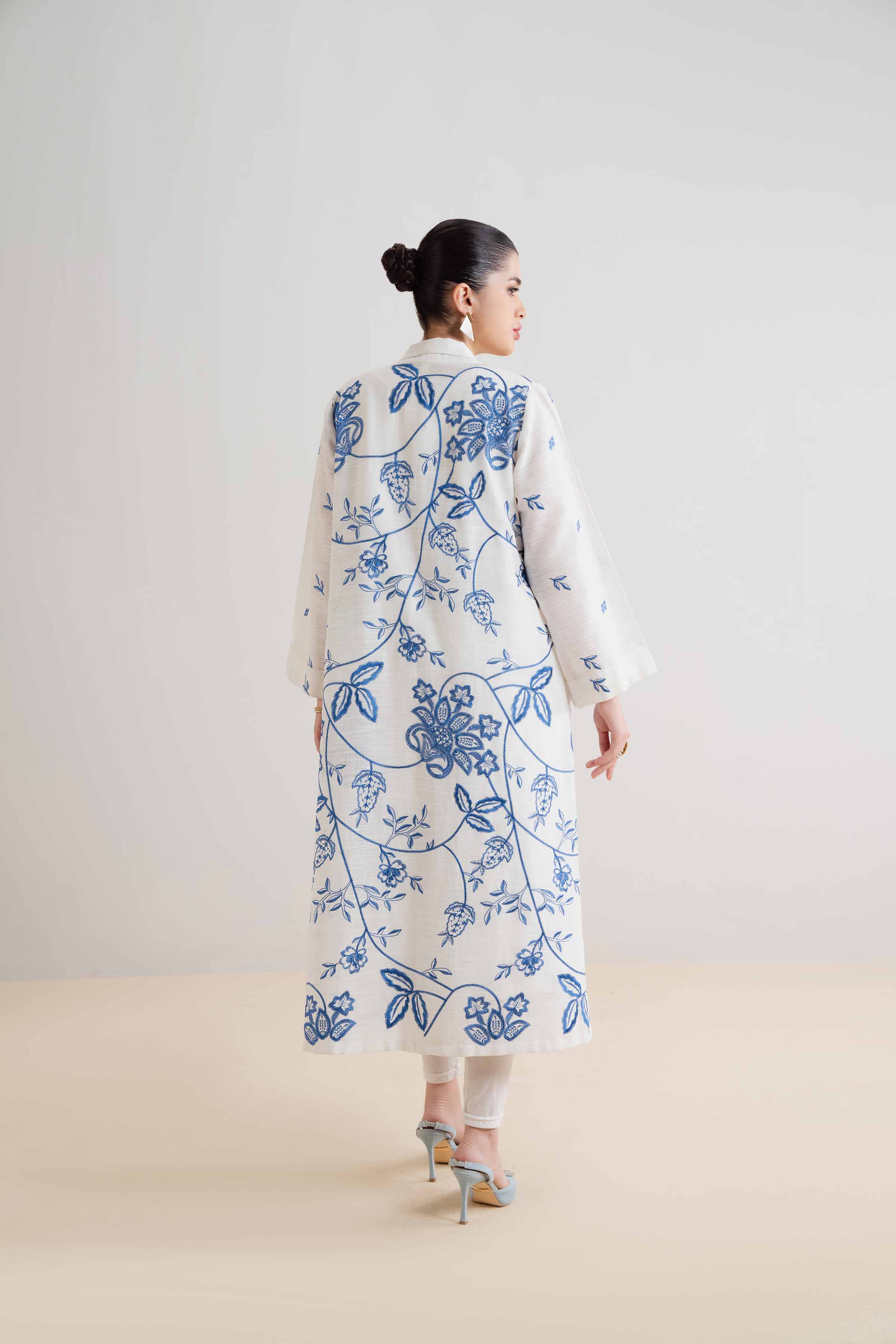 NishatUK - Brown Embroidered Cotton 1-piece ready to wear Dress