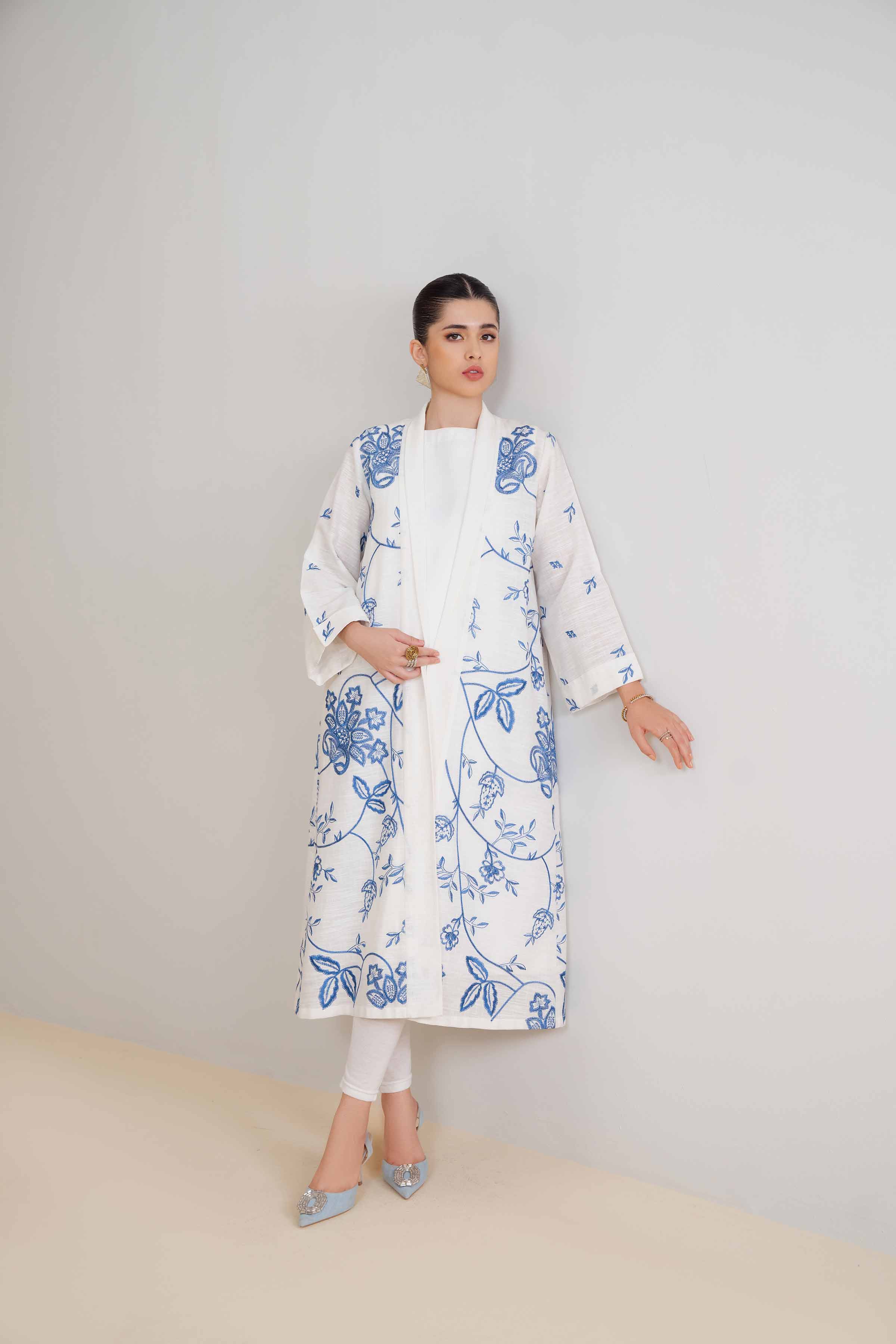 NishatUK - Brown Embroidered Cotton 1-piece ready to wear Dress