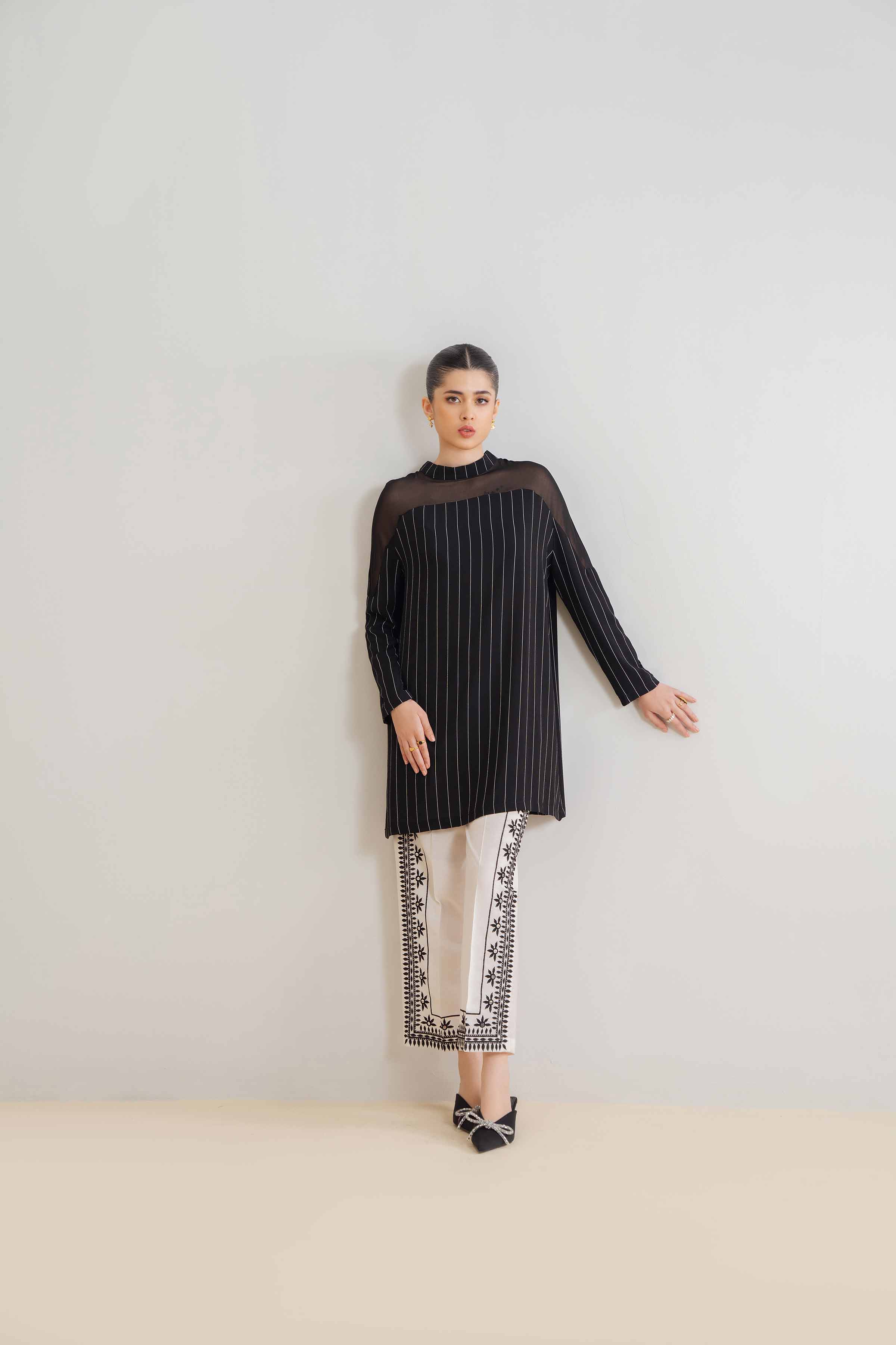 NishatUK - Brown Embroidered Cotton 1-piece ready to wear Trouser