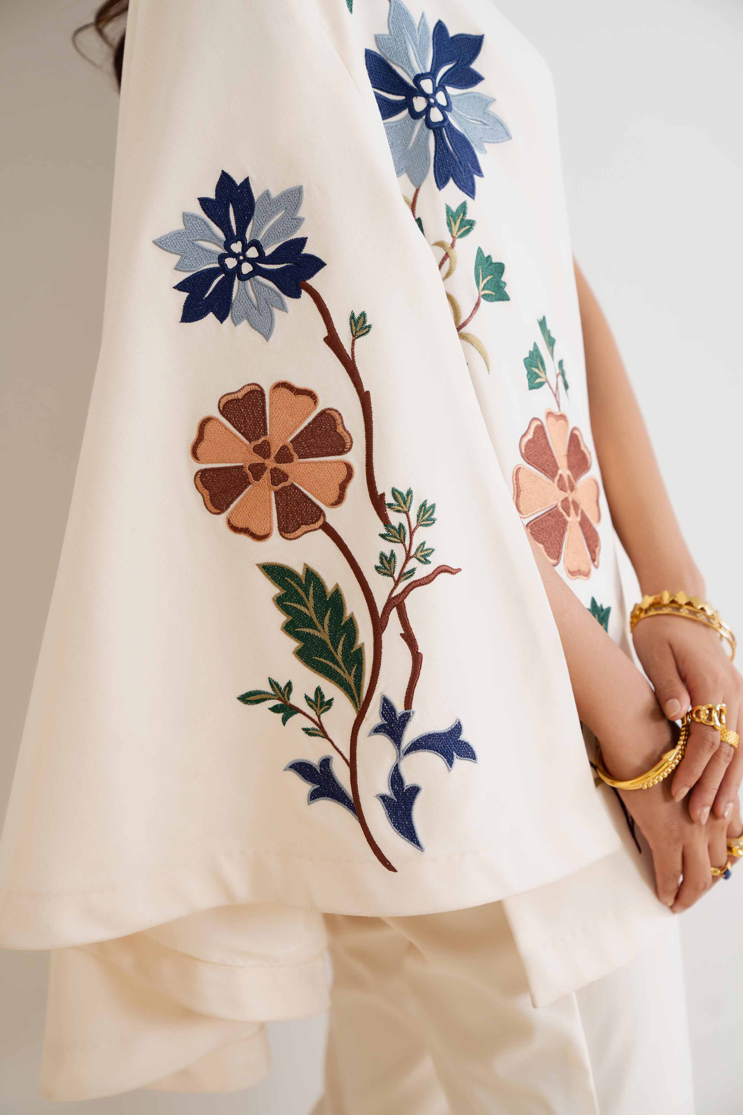 NishatUK - Off White Embroidered Cotton 1-piece ready to wear Shirt