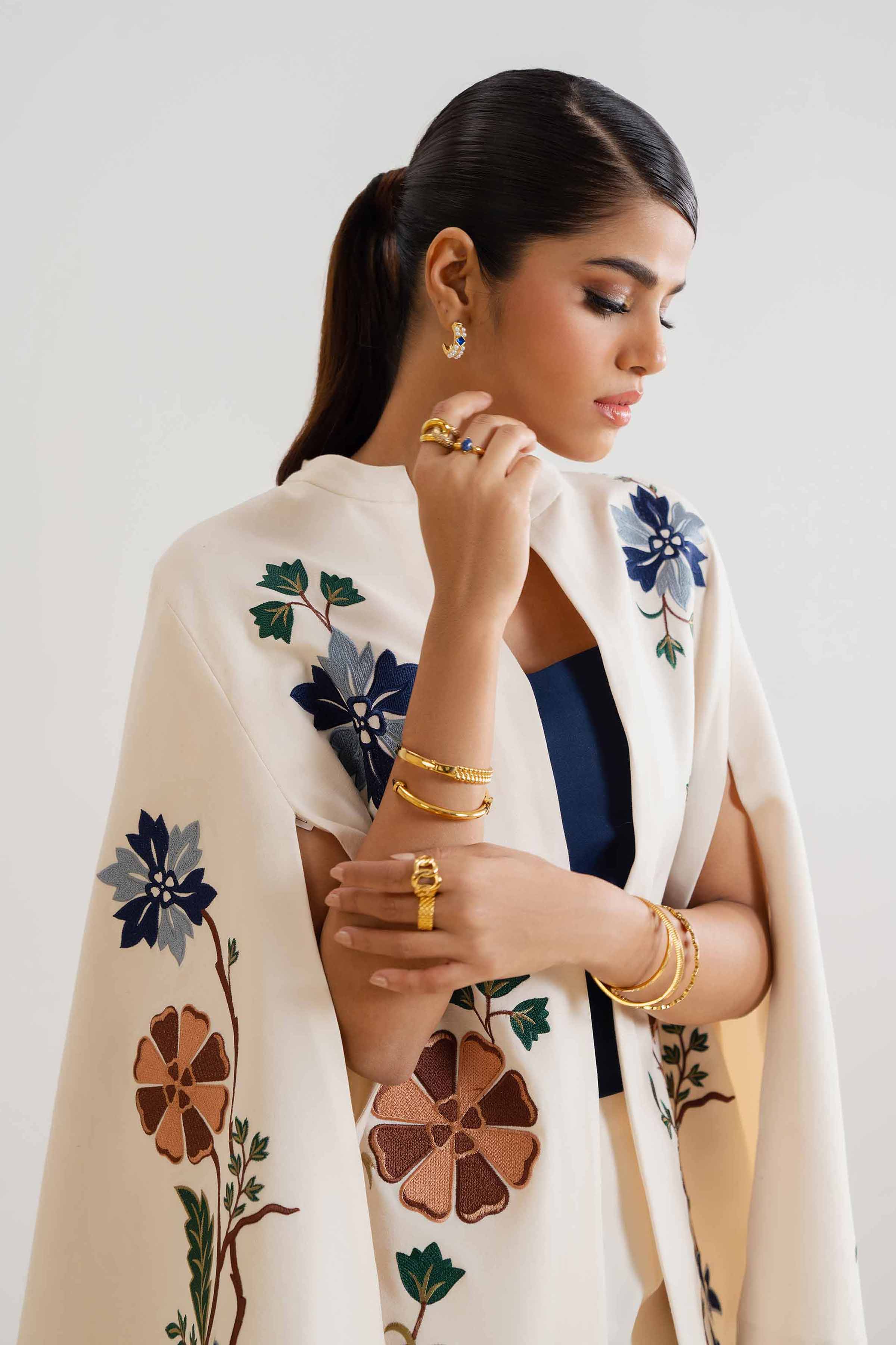 NishatUK - Off White Embroidered Cotton 1-piece ready to wear Shirt