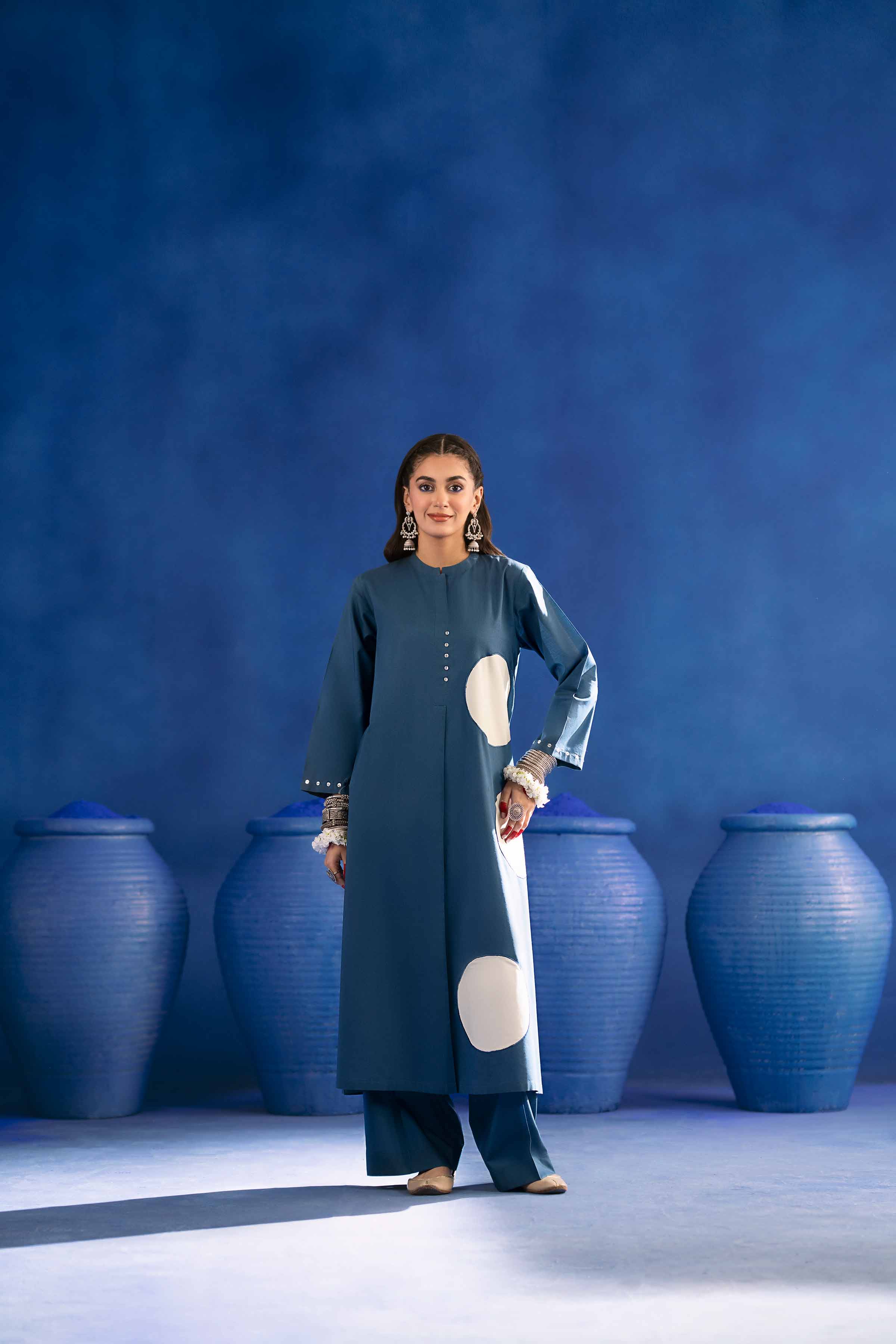 NishatUK - Brown Solids Cambric 2-piece ready to wear Dress