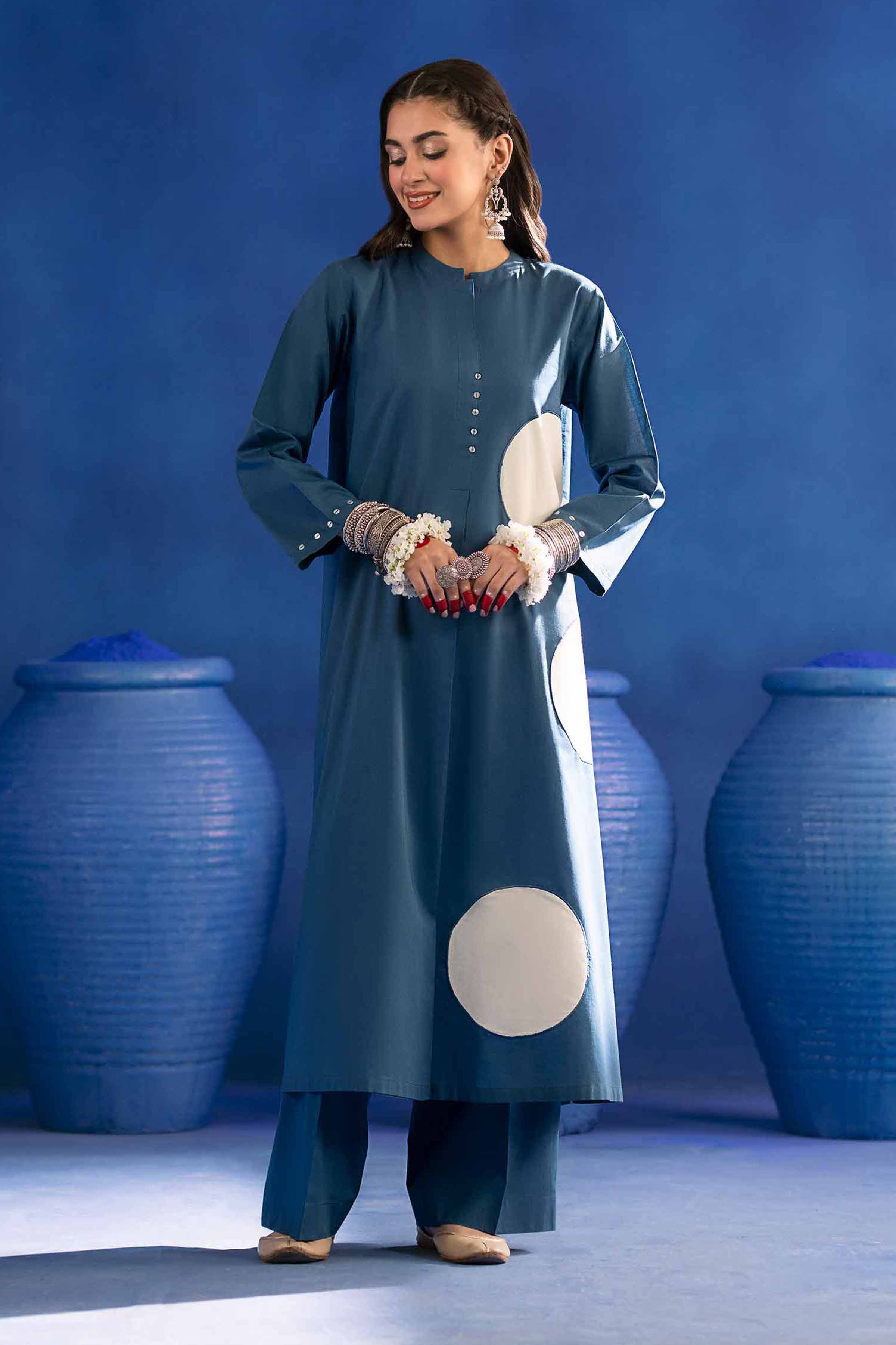 NishatUK - Brown Solids Cambric 2-piece ready to wear Dress