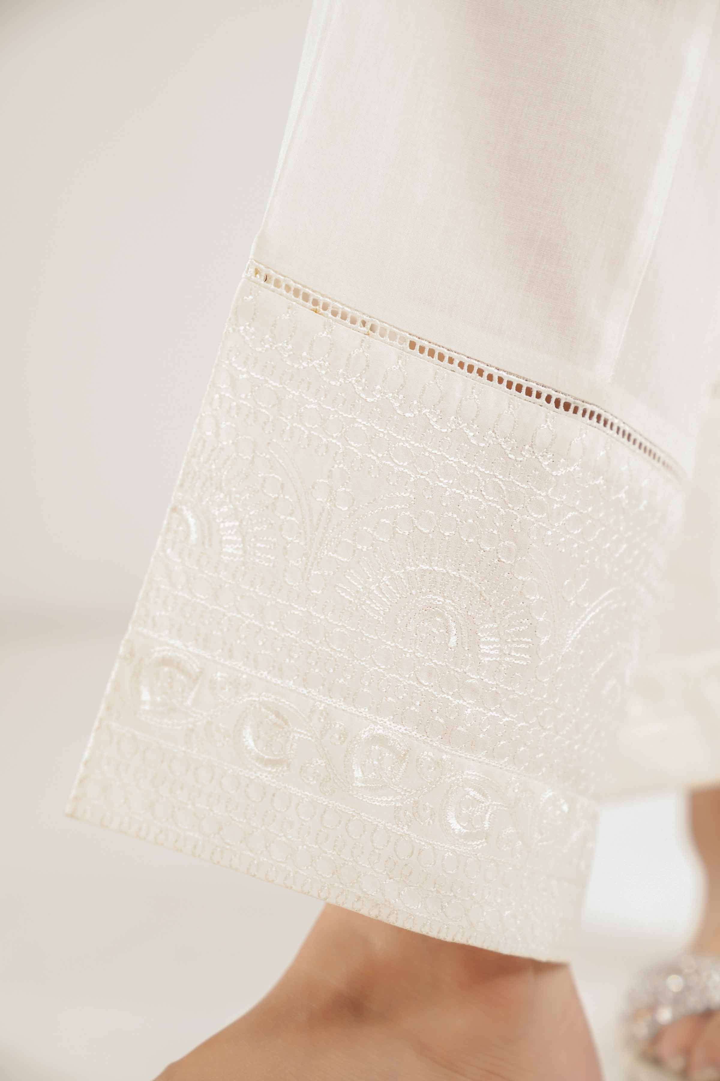 NishatUK - Brown Embroidered Cambric 1-piece ready to wear Trouser