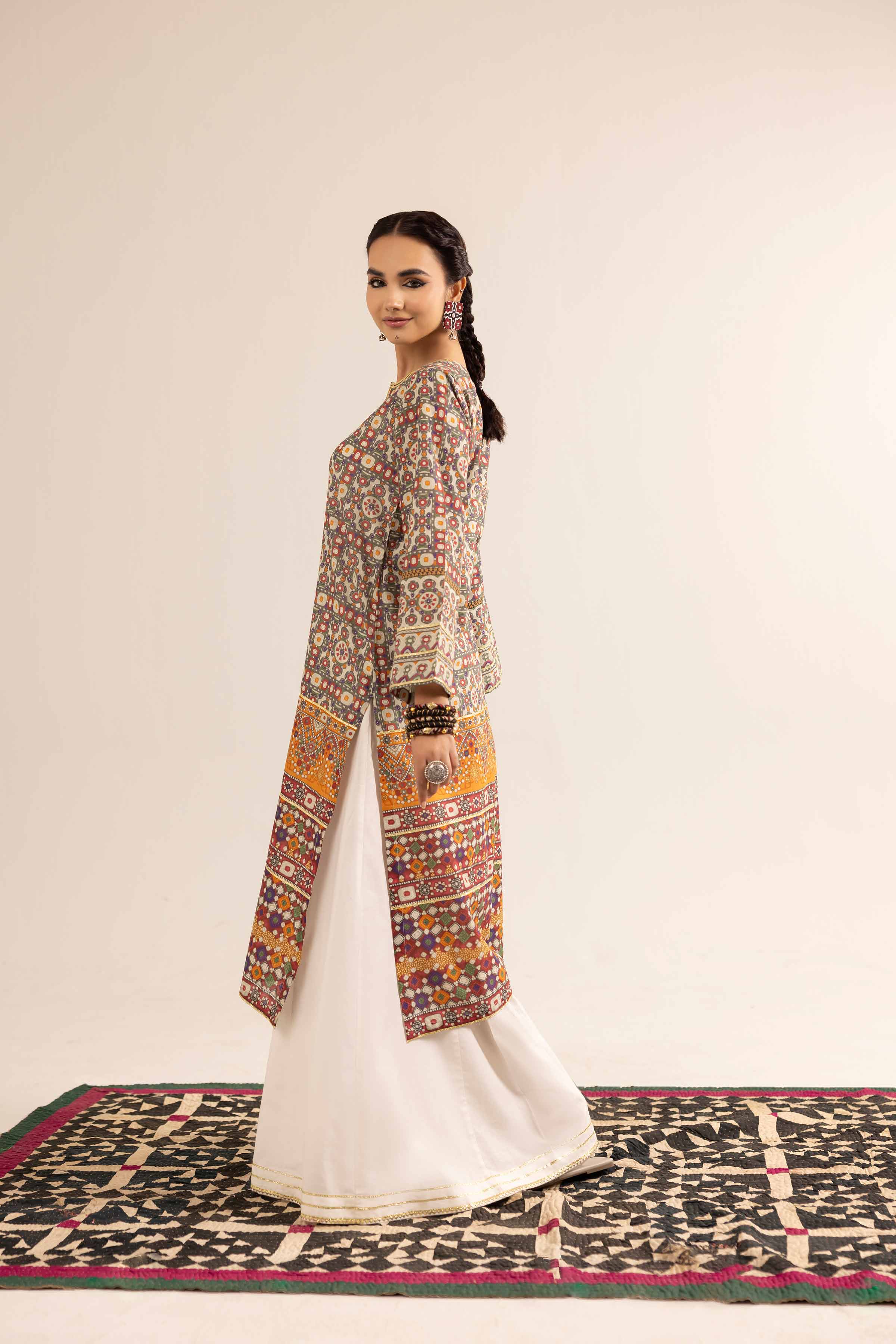 NishatUK - Brown Printed Lawn 1-piece ready to wear Shirt