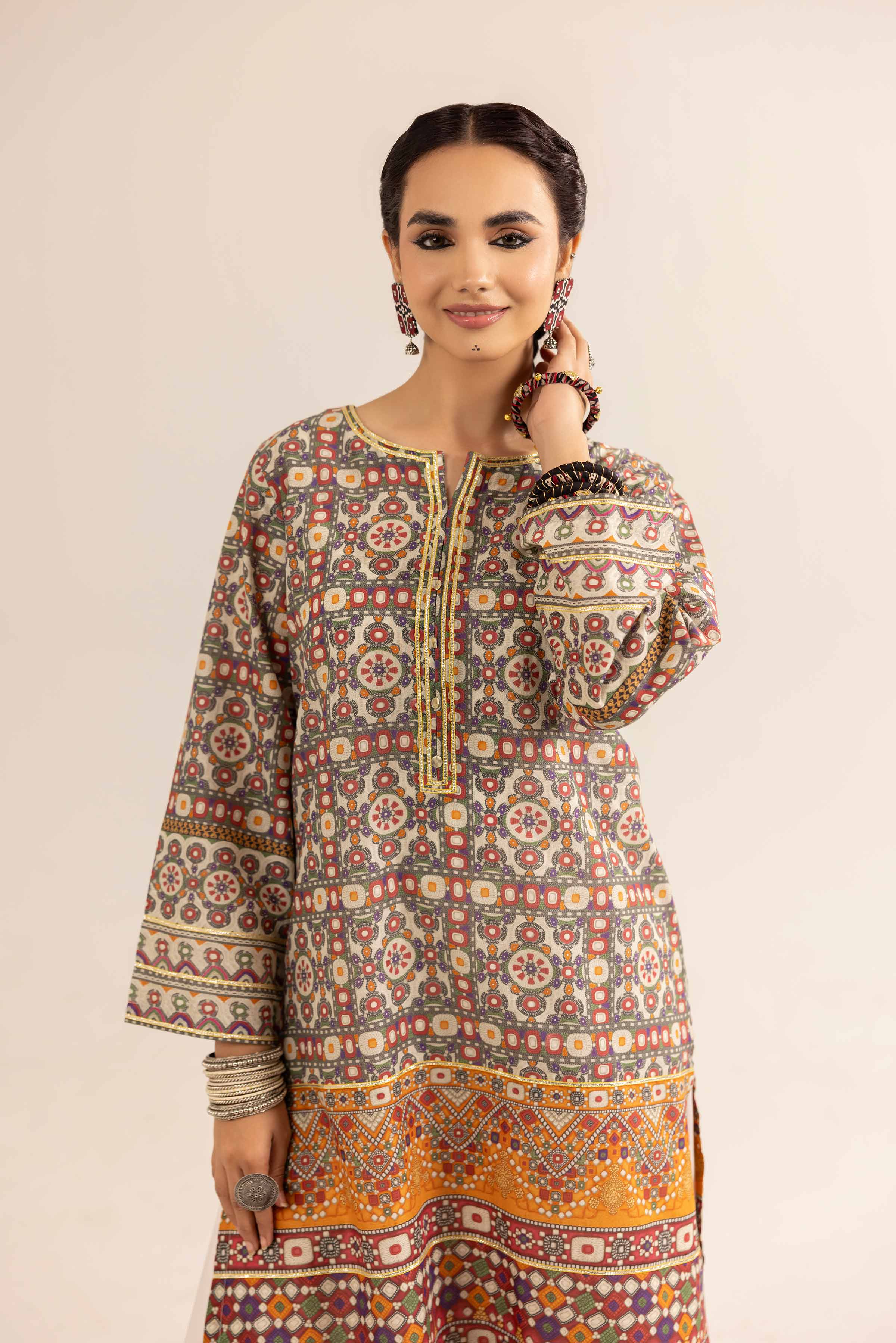 NishatUK - Brown Printed Lawn 1-piece ready to wear Shirt