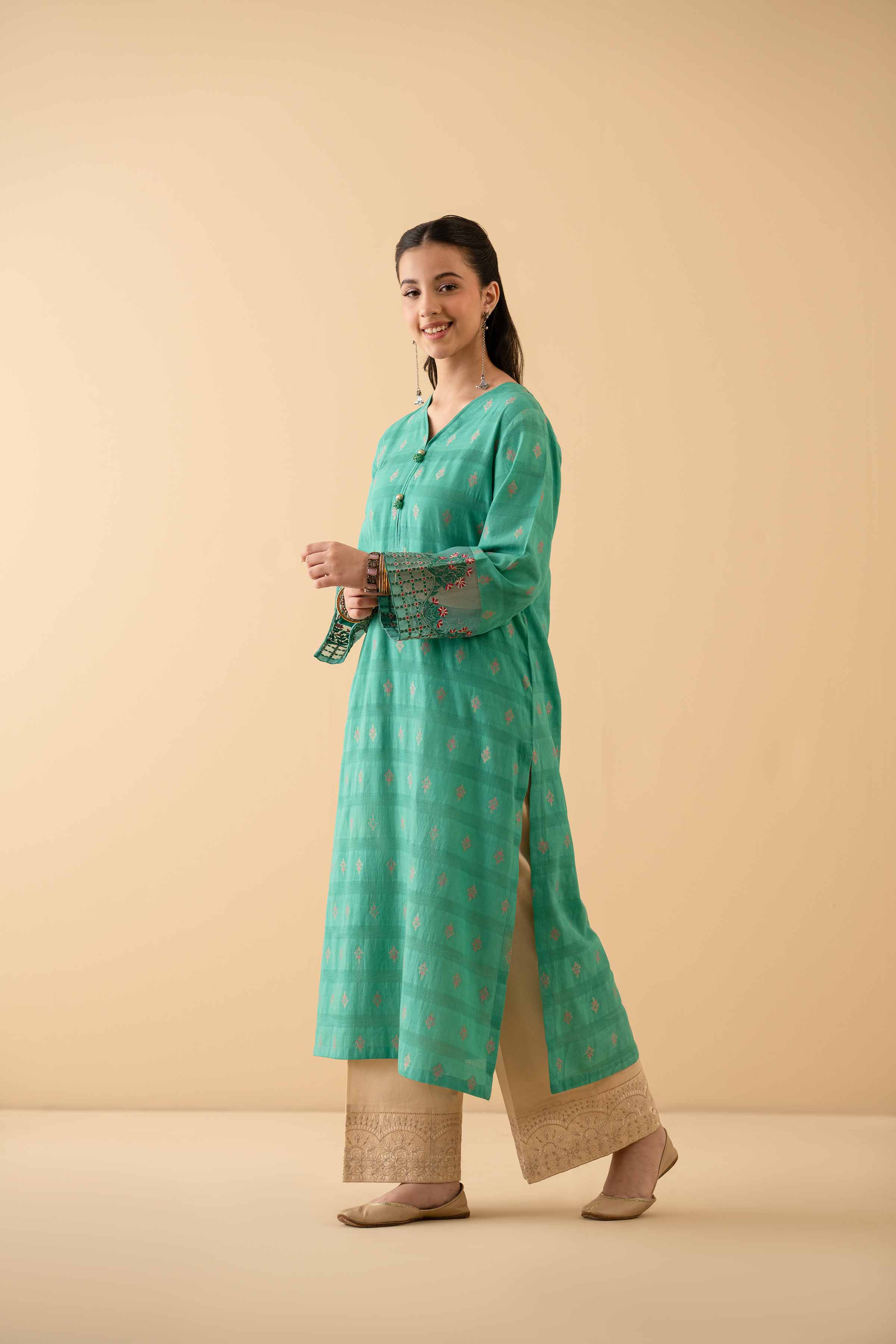 NishatUK - Blue Embroidered Jacquard 1-piece ready to wear Shirt