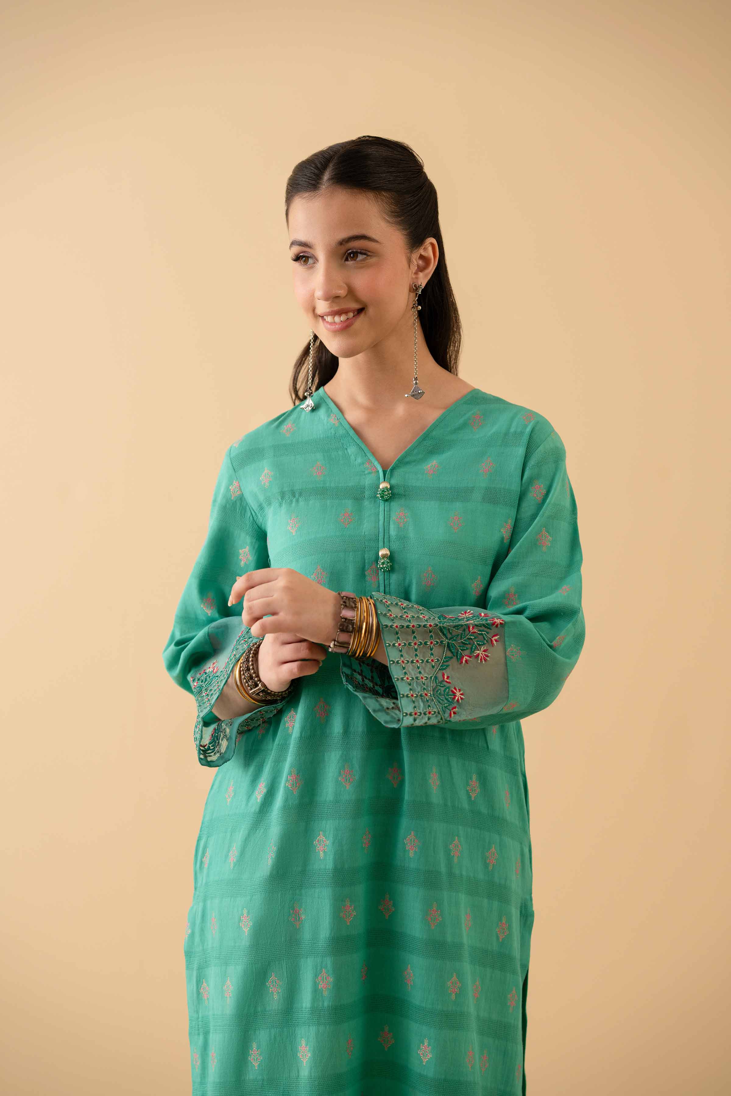 NishatUK - Blue Embroidered Jacquard 1-piece ready to wear Shirt