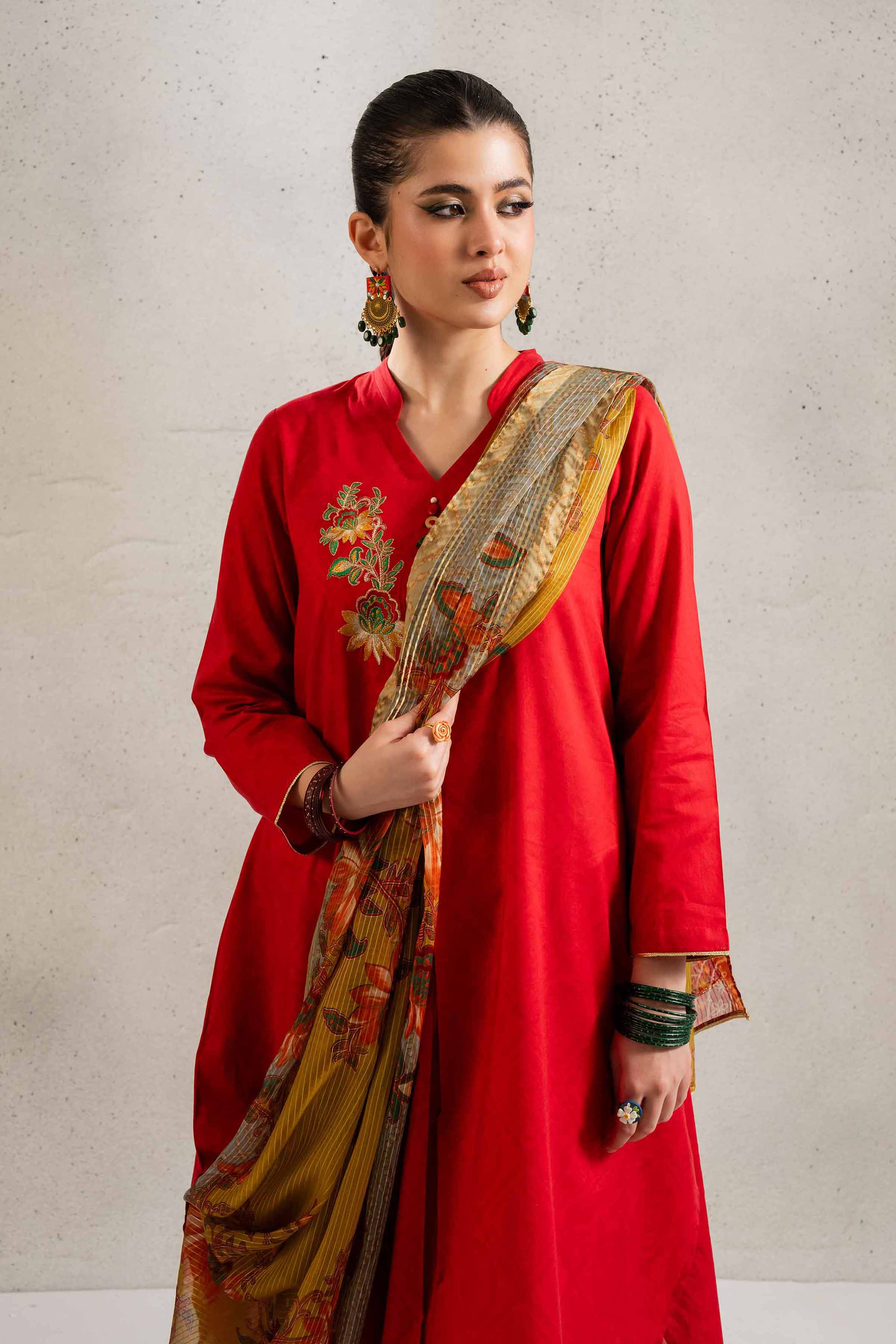 NishatUK - Brown Embroidered Lawn 2-piece ready to wear Dress