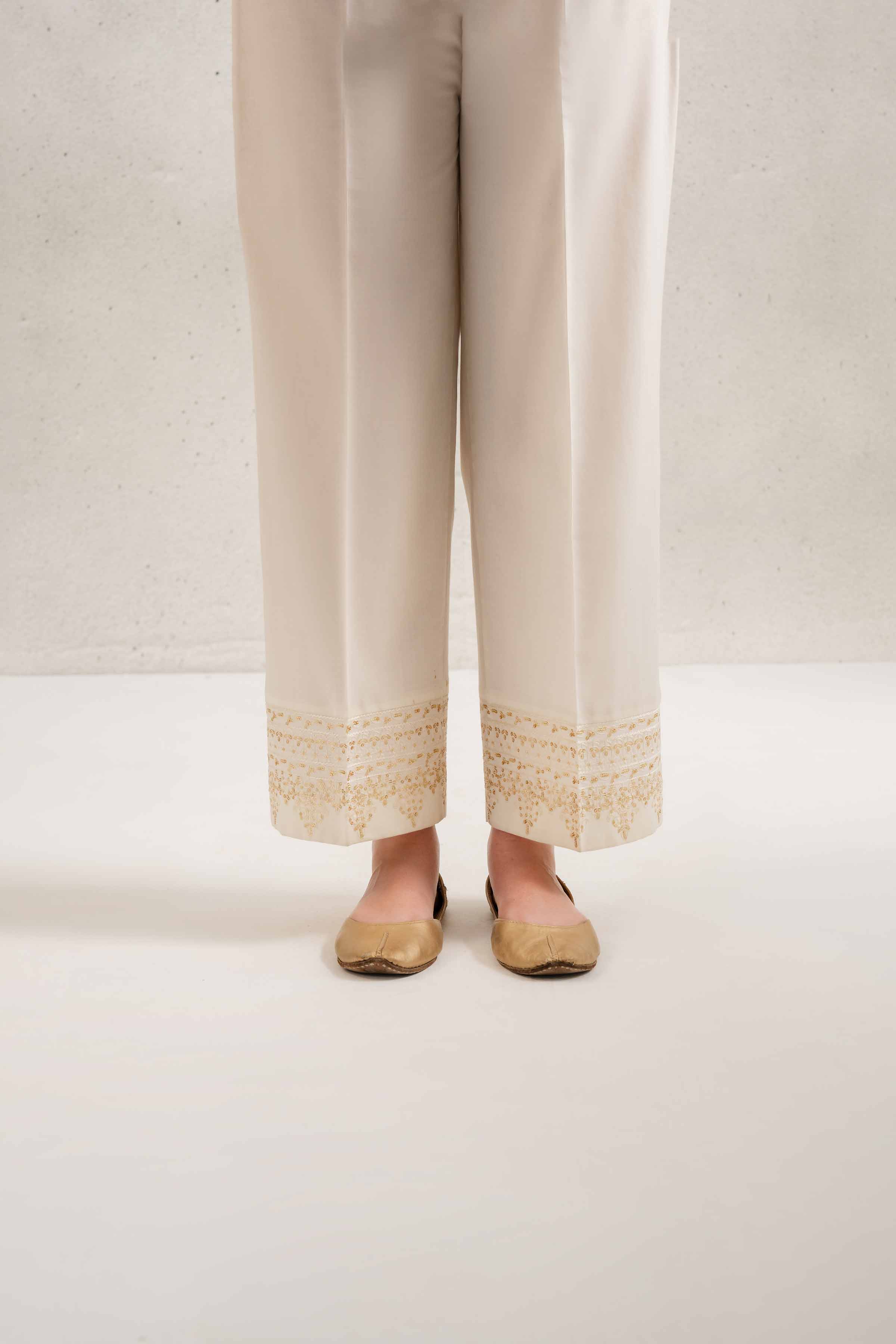 NishatUK - Brown Embroidered Cambric 1-piece ready to wear Trouser