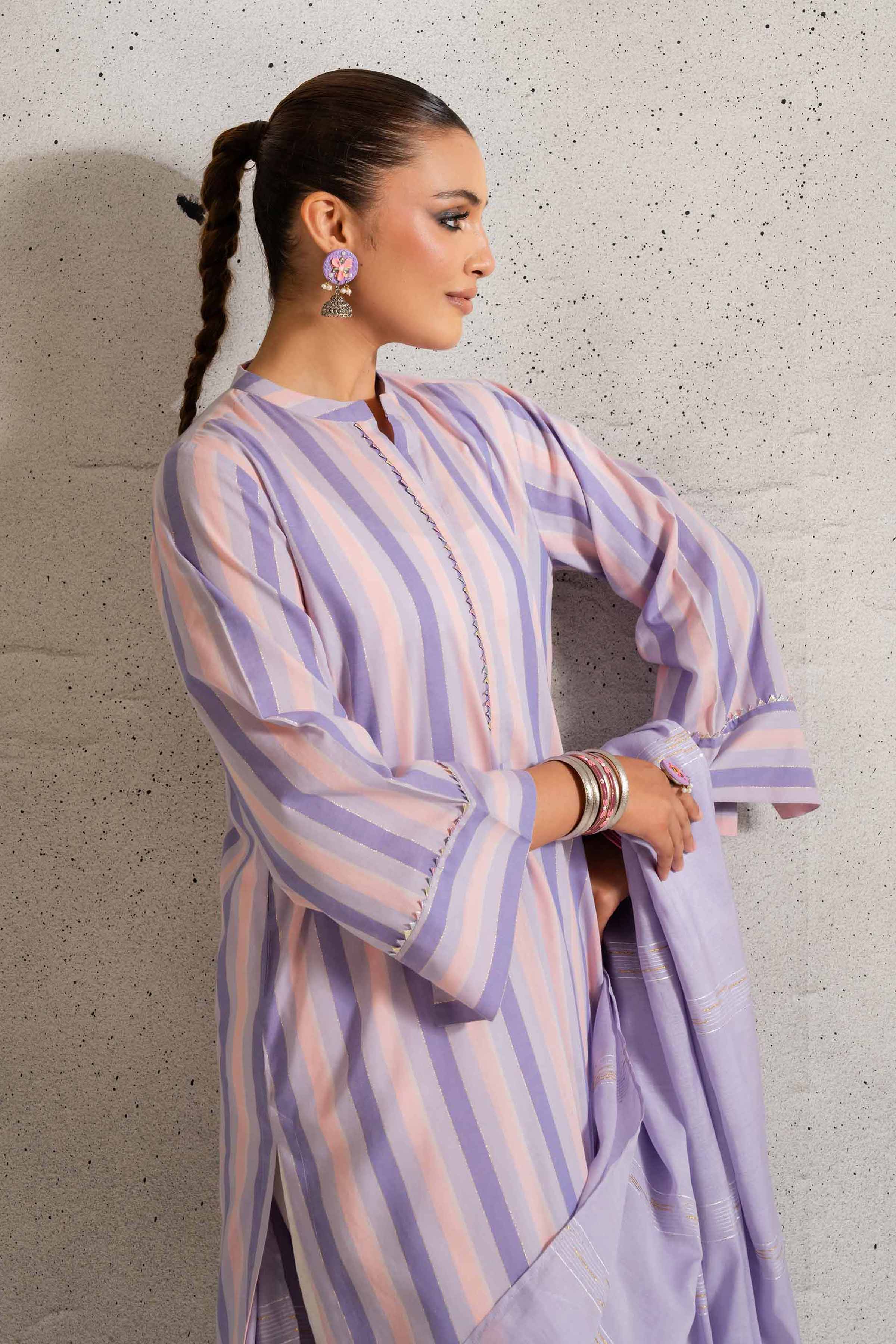 NishatUK - Brown Solids Yarn Dyed 2-piece ready to wear Dress