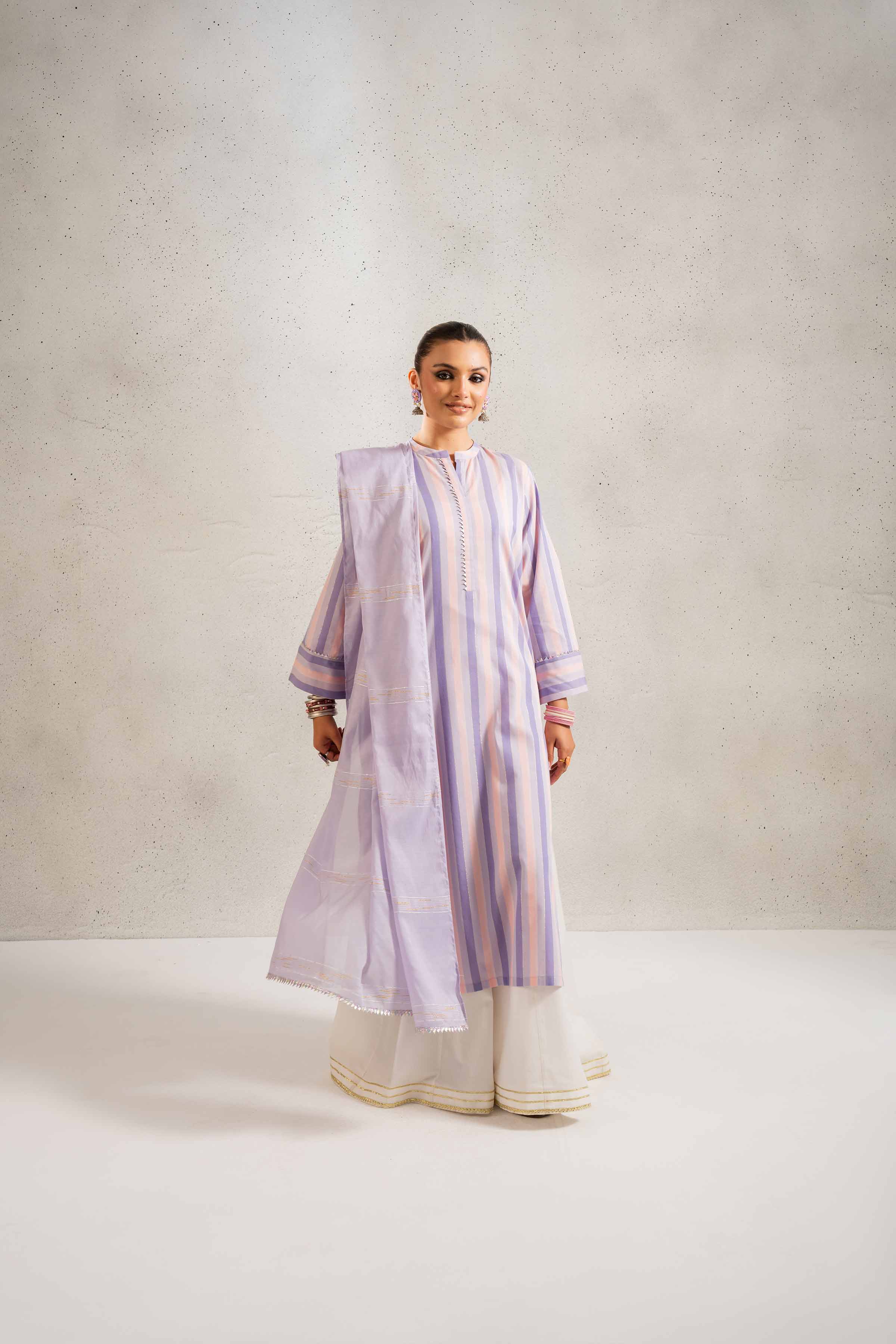 NishatUK - Brown Solids Yarn Dyed 2-piece ready to wear Dress