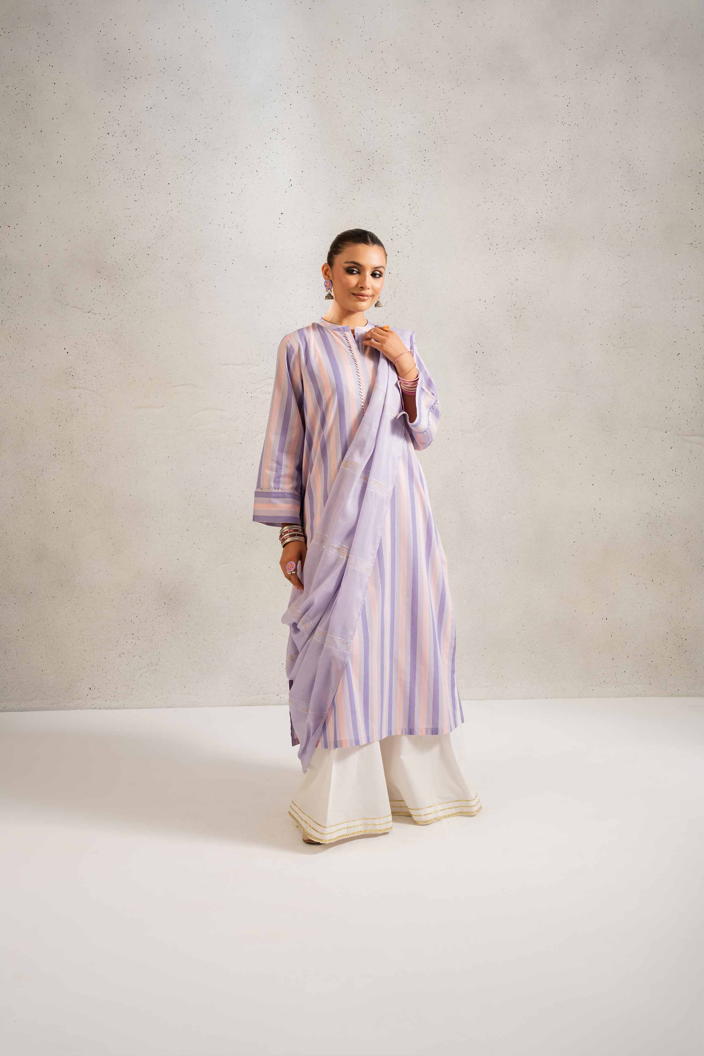 NishatUK - Brown Solids Yarn Dyed 2-piece ready to wear Dress