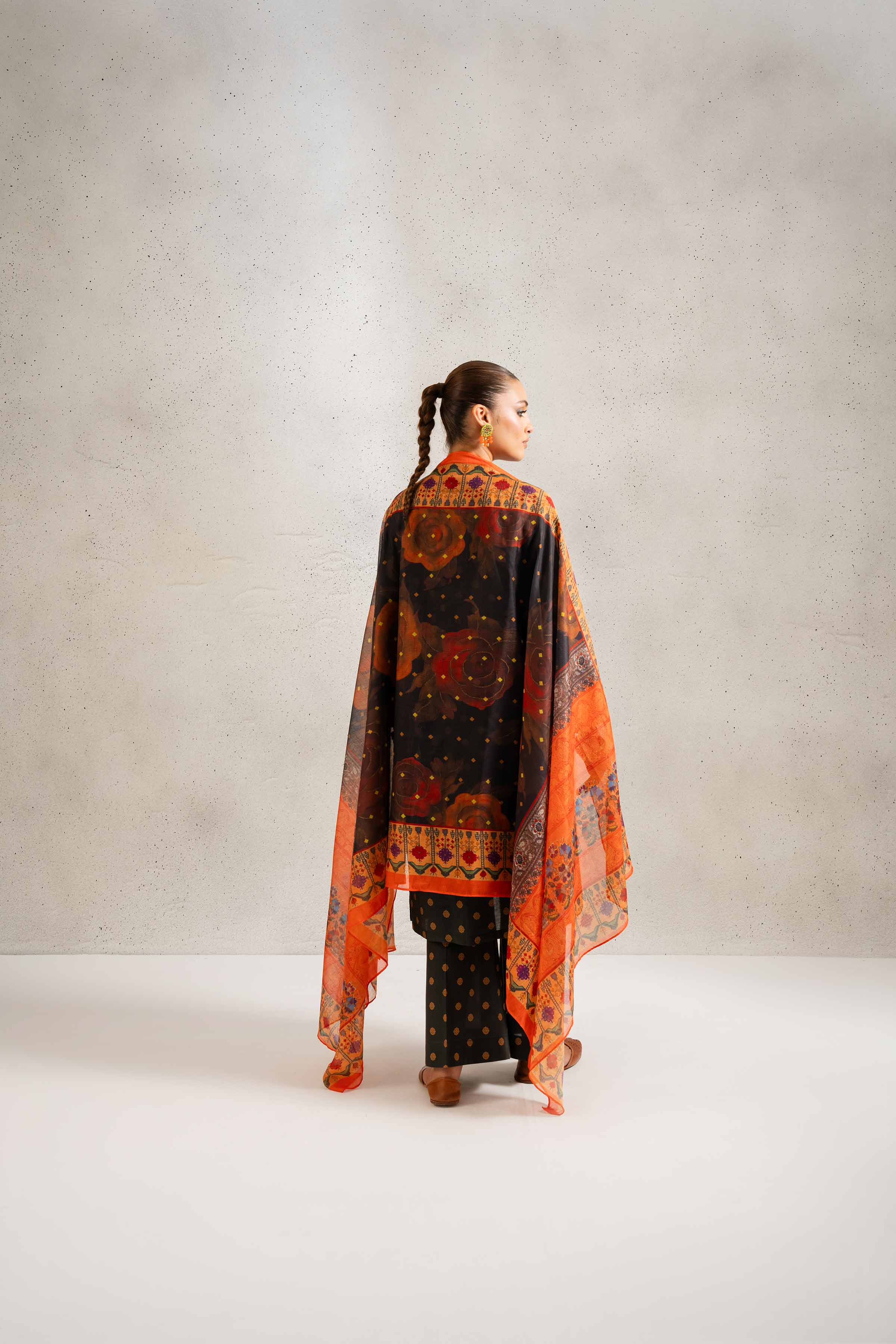 NishatUK - Brown Embroidered Lawn 3-piece ready to wear Suit