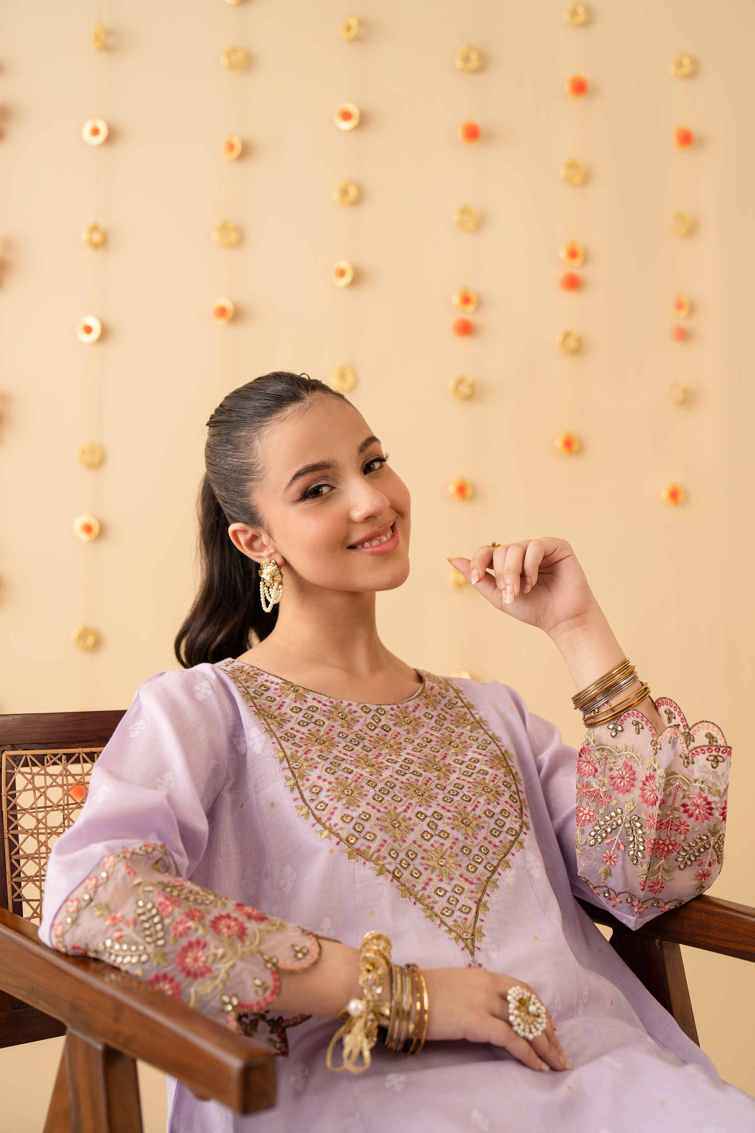 NishatUK - Purple Embroidered Jacquard 2-piece ready to wear Dress