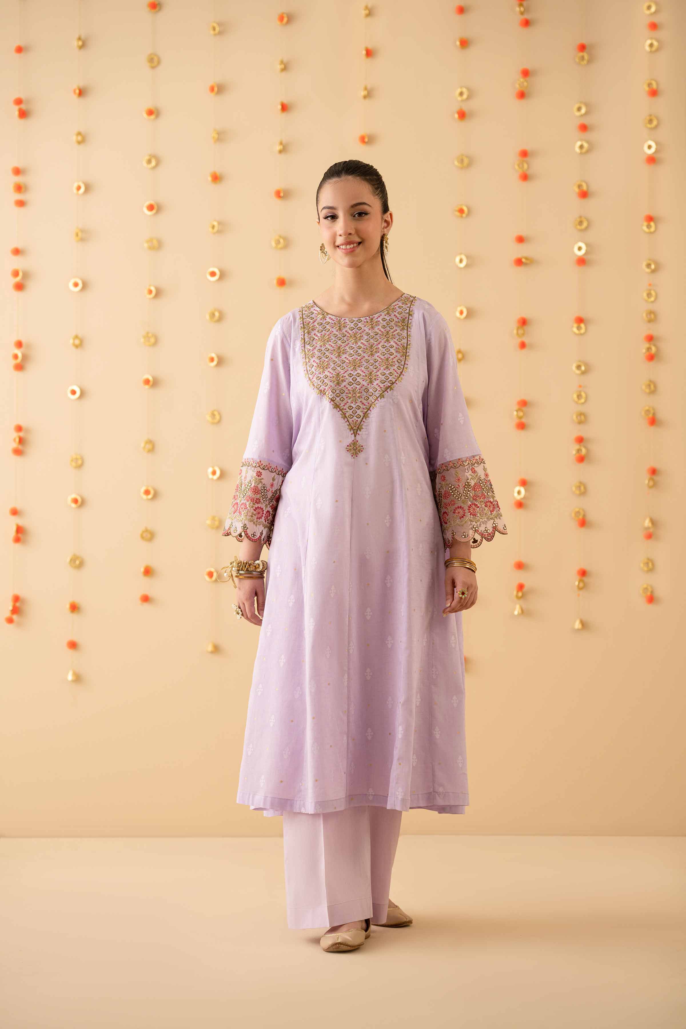 NishatUK - Purple Embroidered Jacquard 2-piece ready to wear Dress