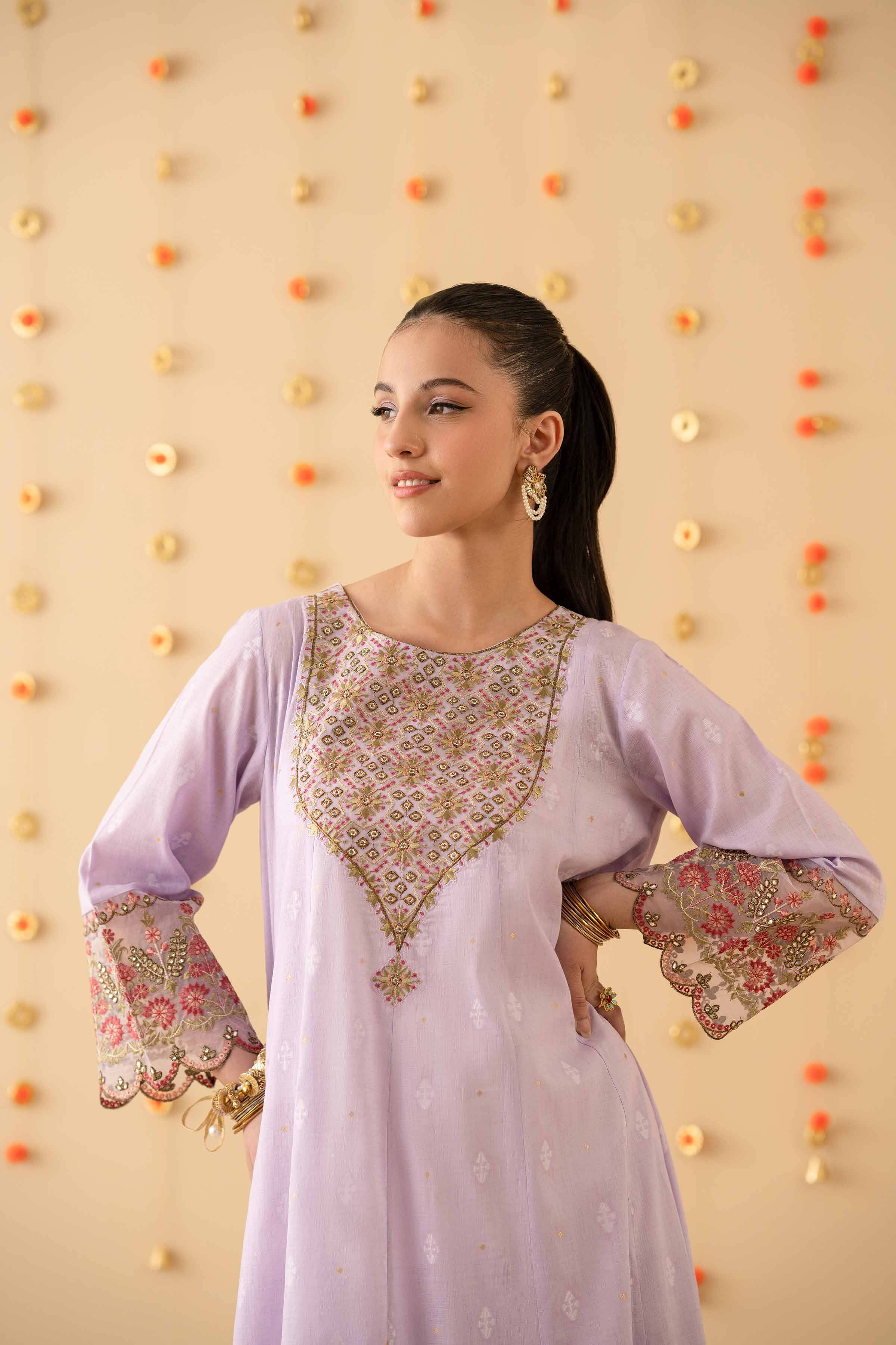 NishatUK - Purple Embroidered Jacquard 2-piece ready to wear Dress