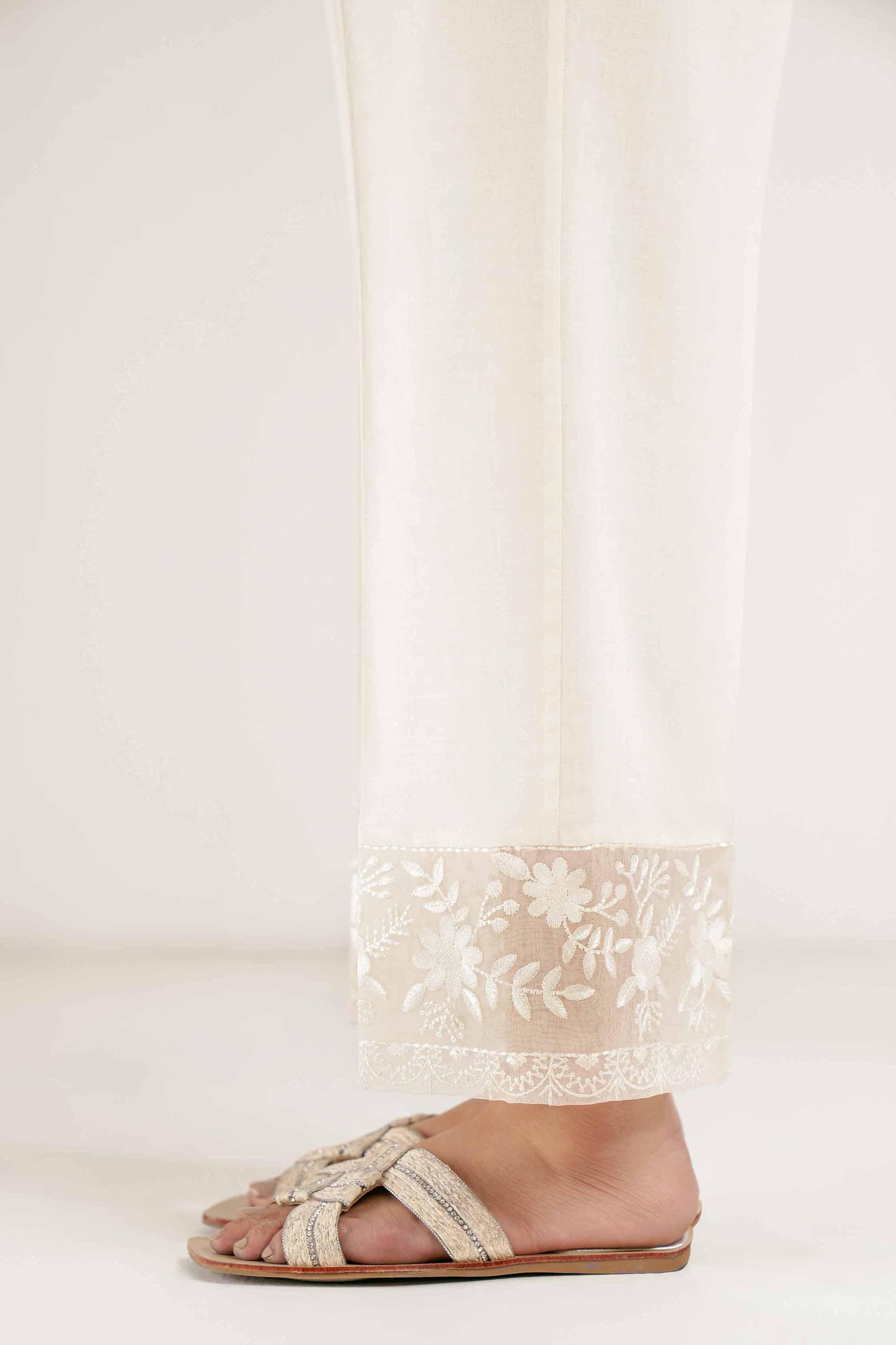 NishatUK - Brown Embroidered Cambric 1-piece ready to wear Trouser