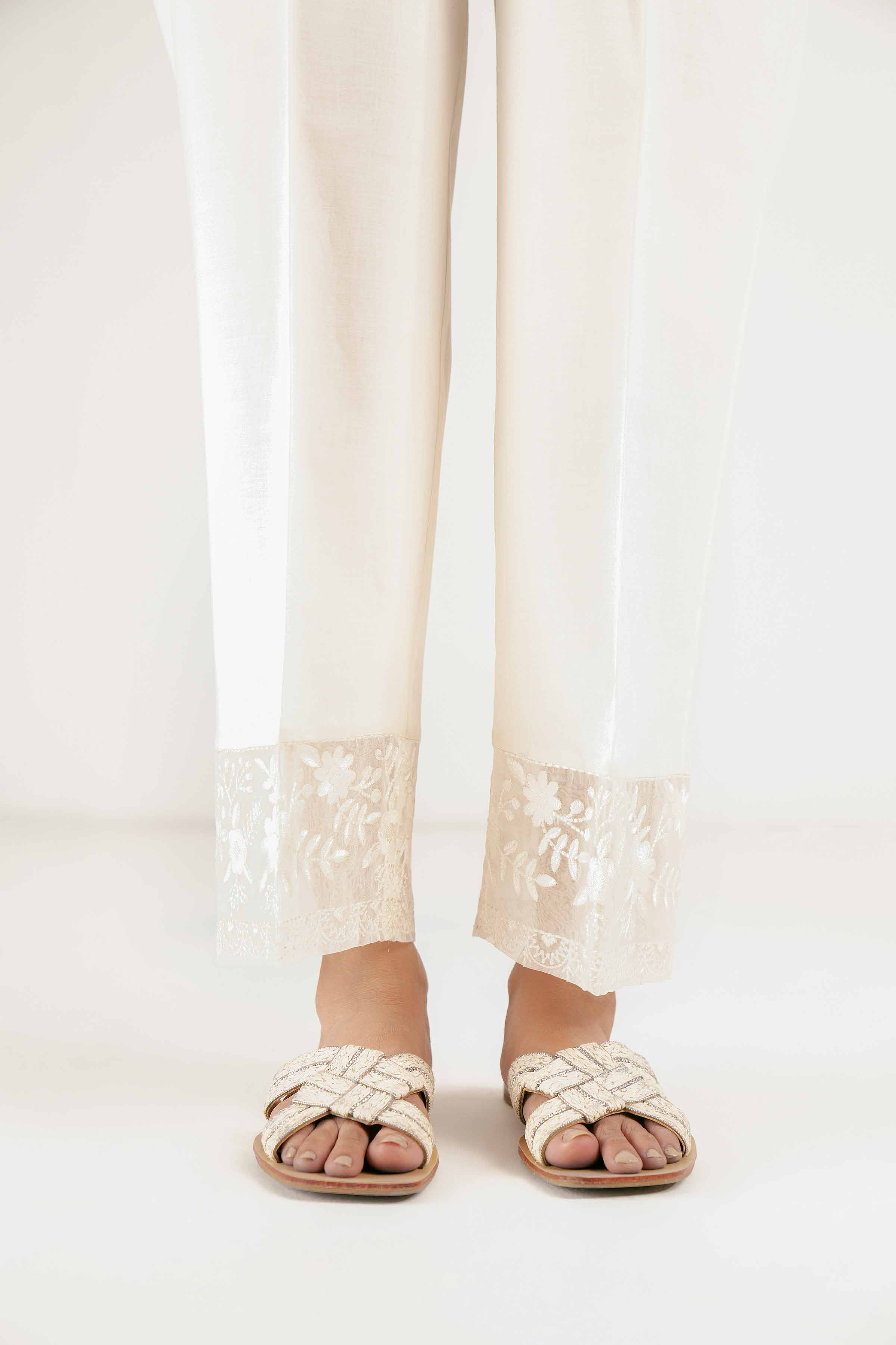 NishatUK - Brown Embroidered Cambric 1-piece ready to wear Trouser