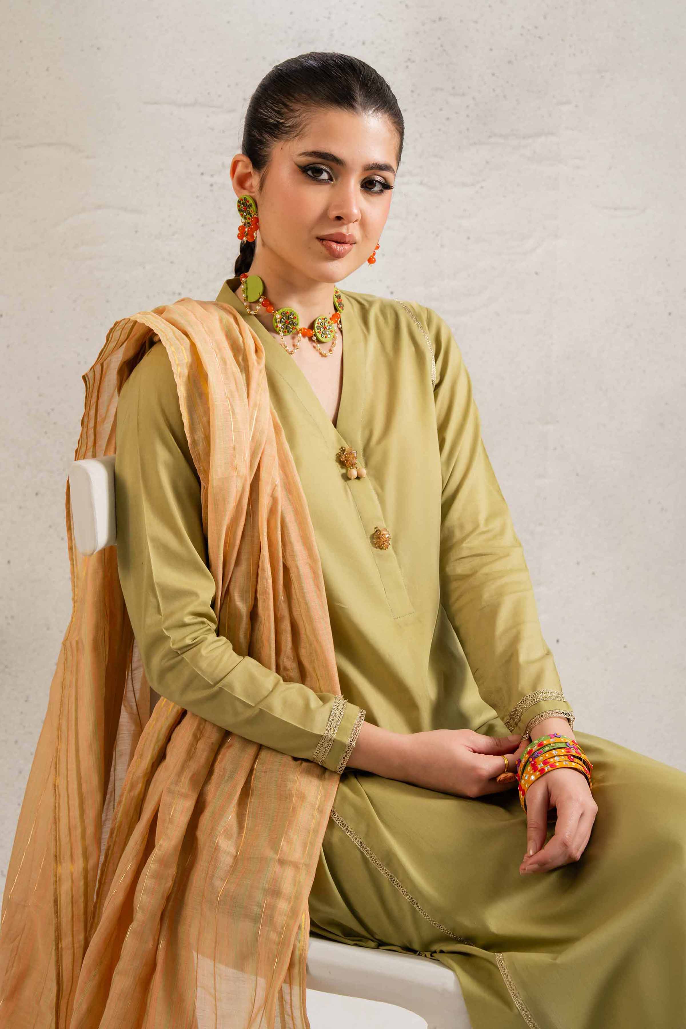 NishatUK - Brown Solids Cambric 3-piece ready to wear Suit