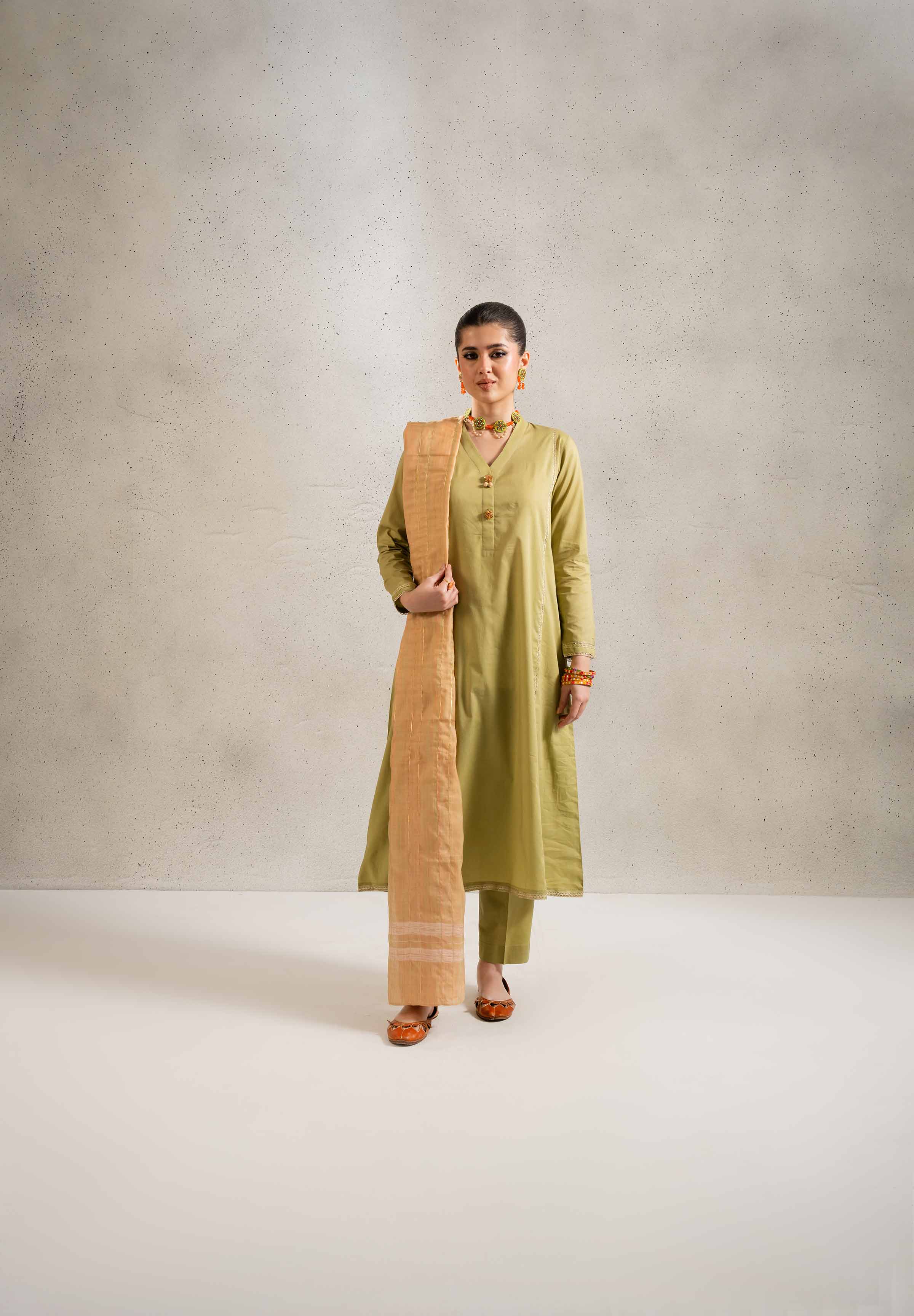 NishatUK - Brown Solids Cambric 3-piece ready to wear Suit