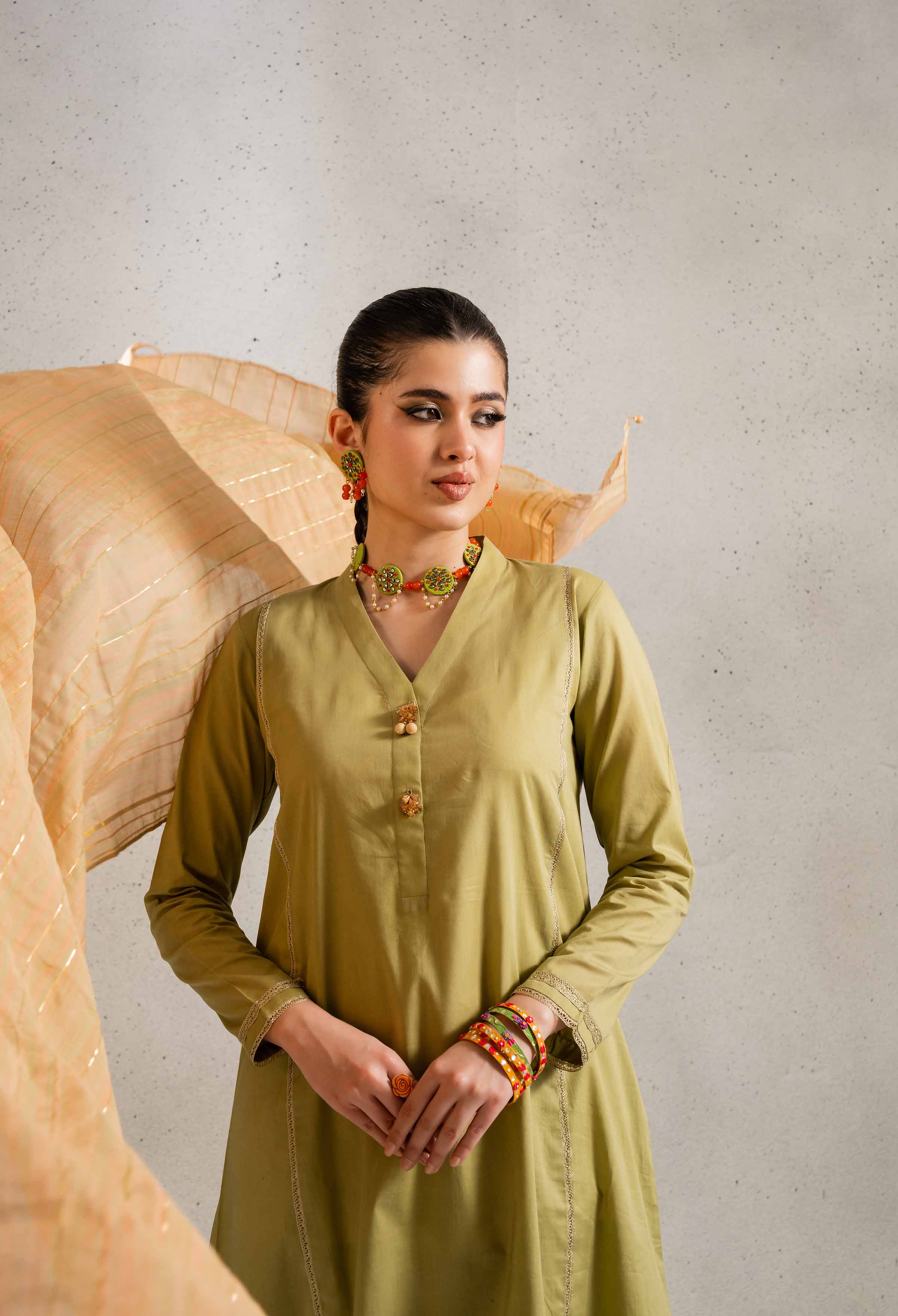 NishatUK - Brown Solids Cambric 3-piece ready to wear Suit