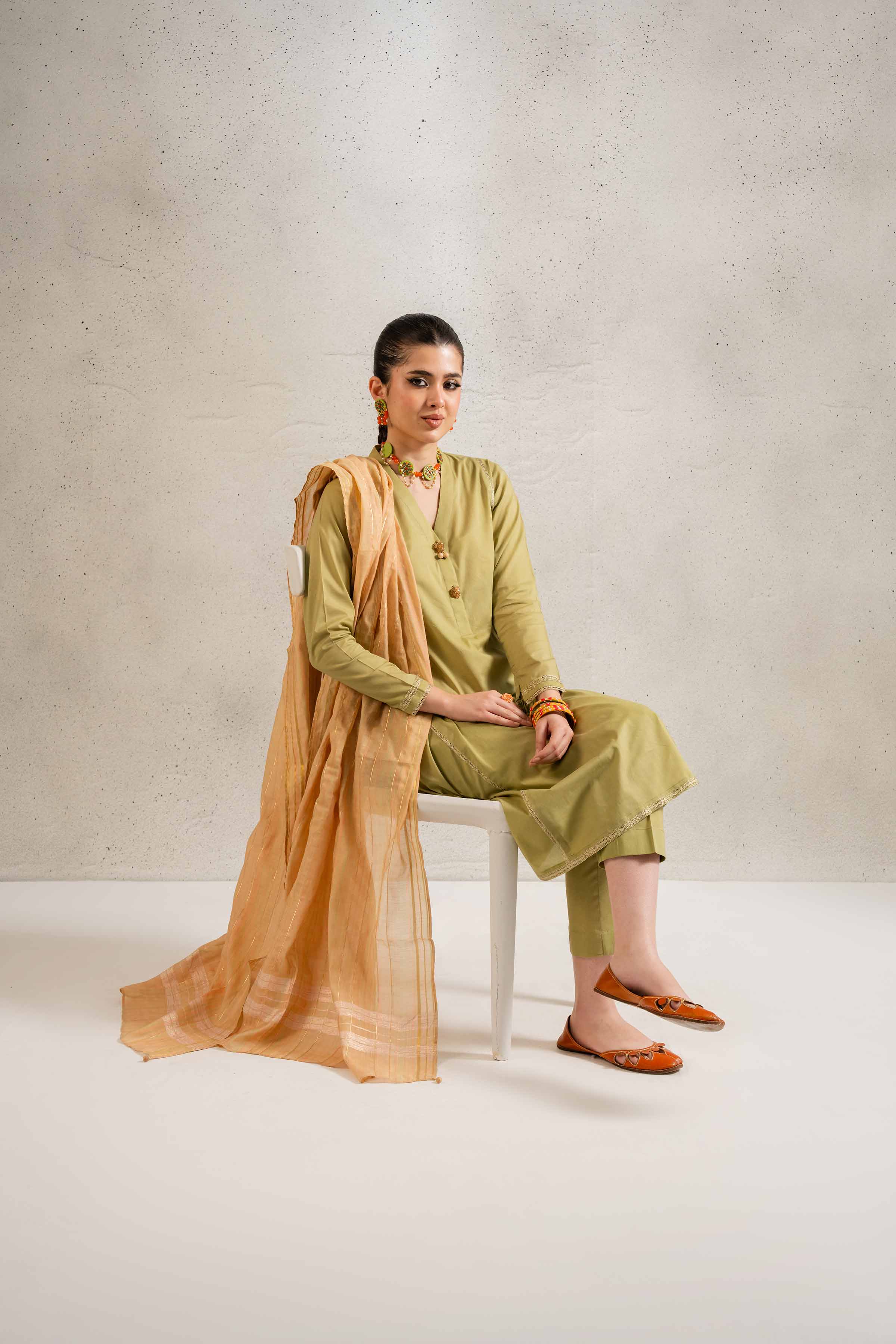 NishatUK - Brown Solids Cambric 3-piece ready to wear Suit