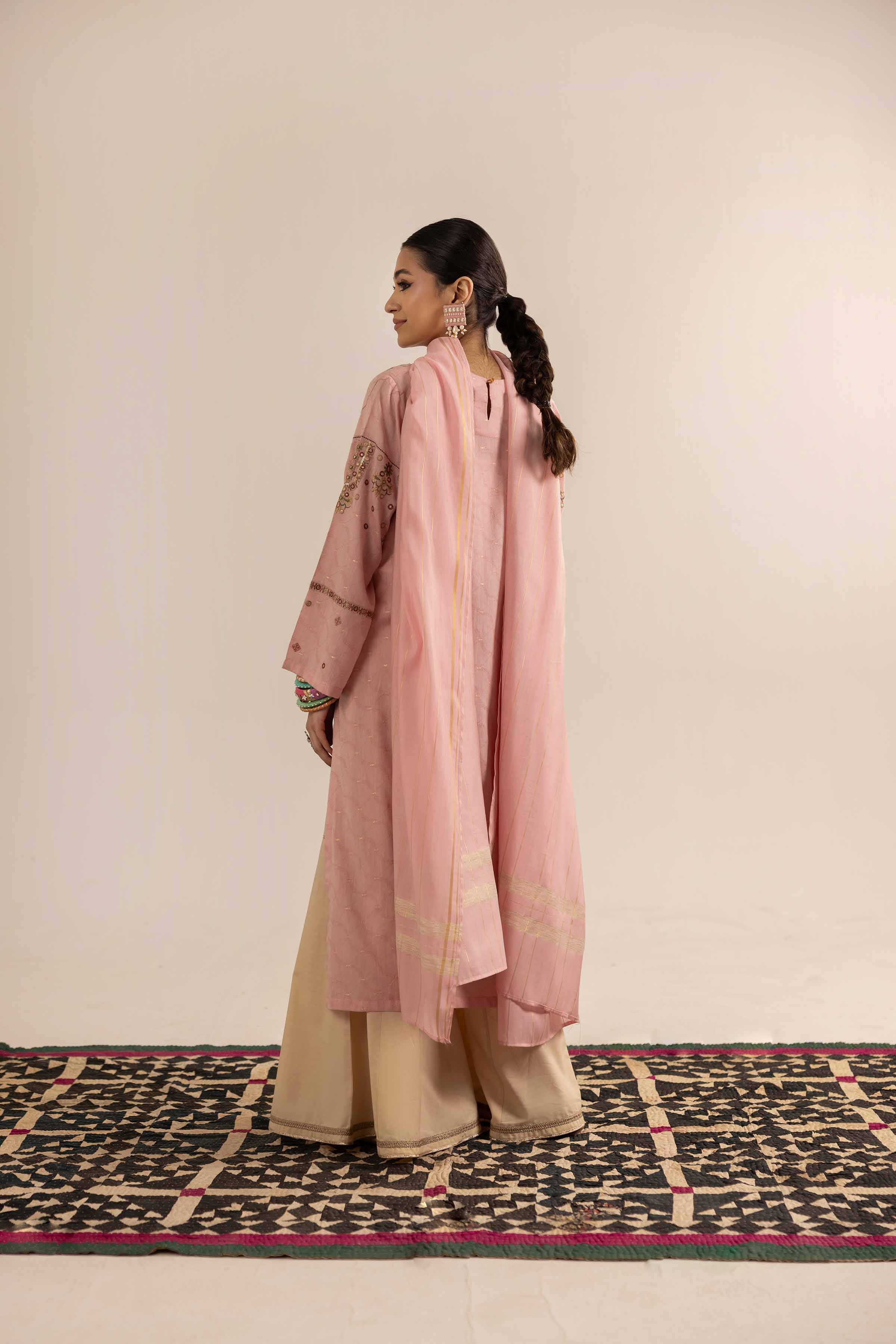 NishatUK - Brown Embroidered Jacquard 2-piece ready to wear Dress