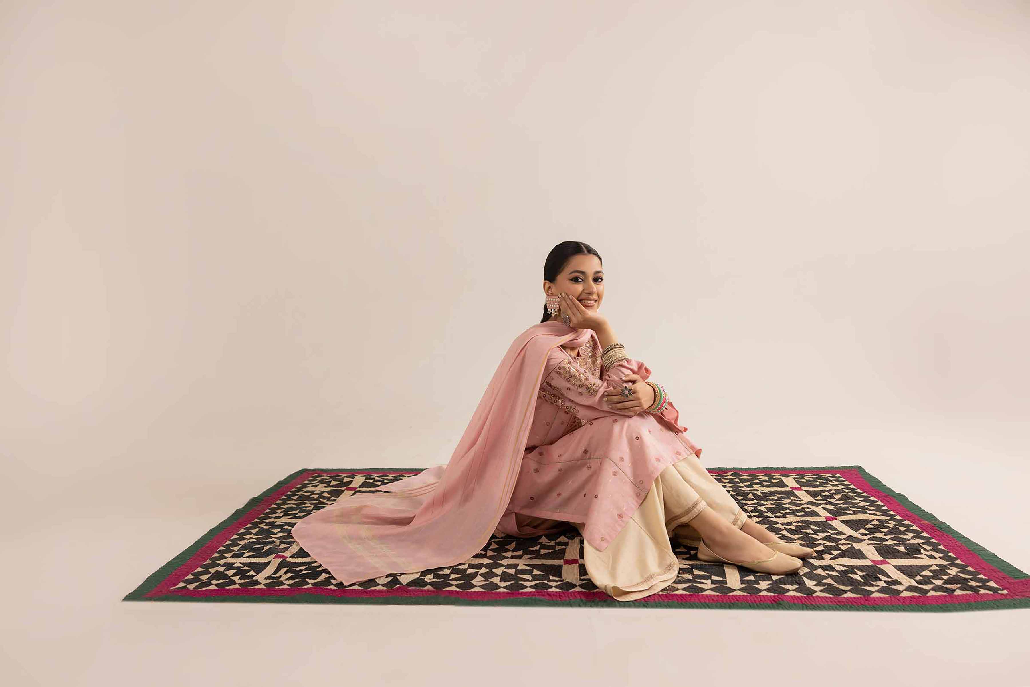 NishatUK - Brown Embroidered Jacquard 2-piece ready to wear Dress