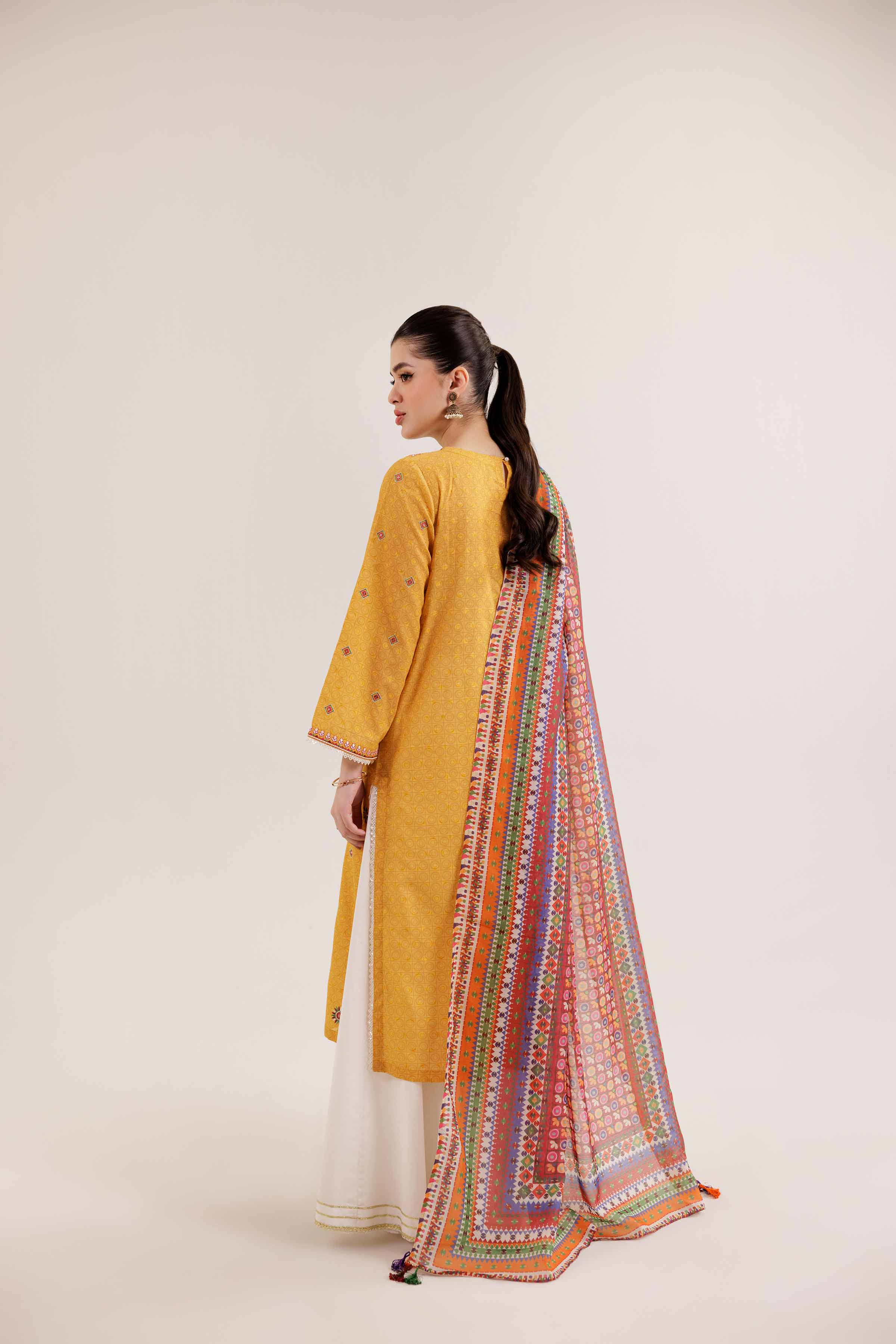 NishatUK - Brown Embroidered Lawn 2-piece ready to wear Dress