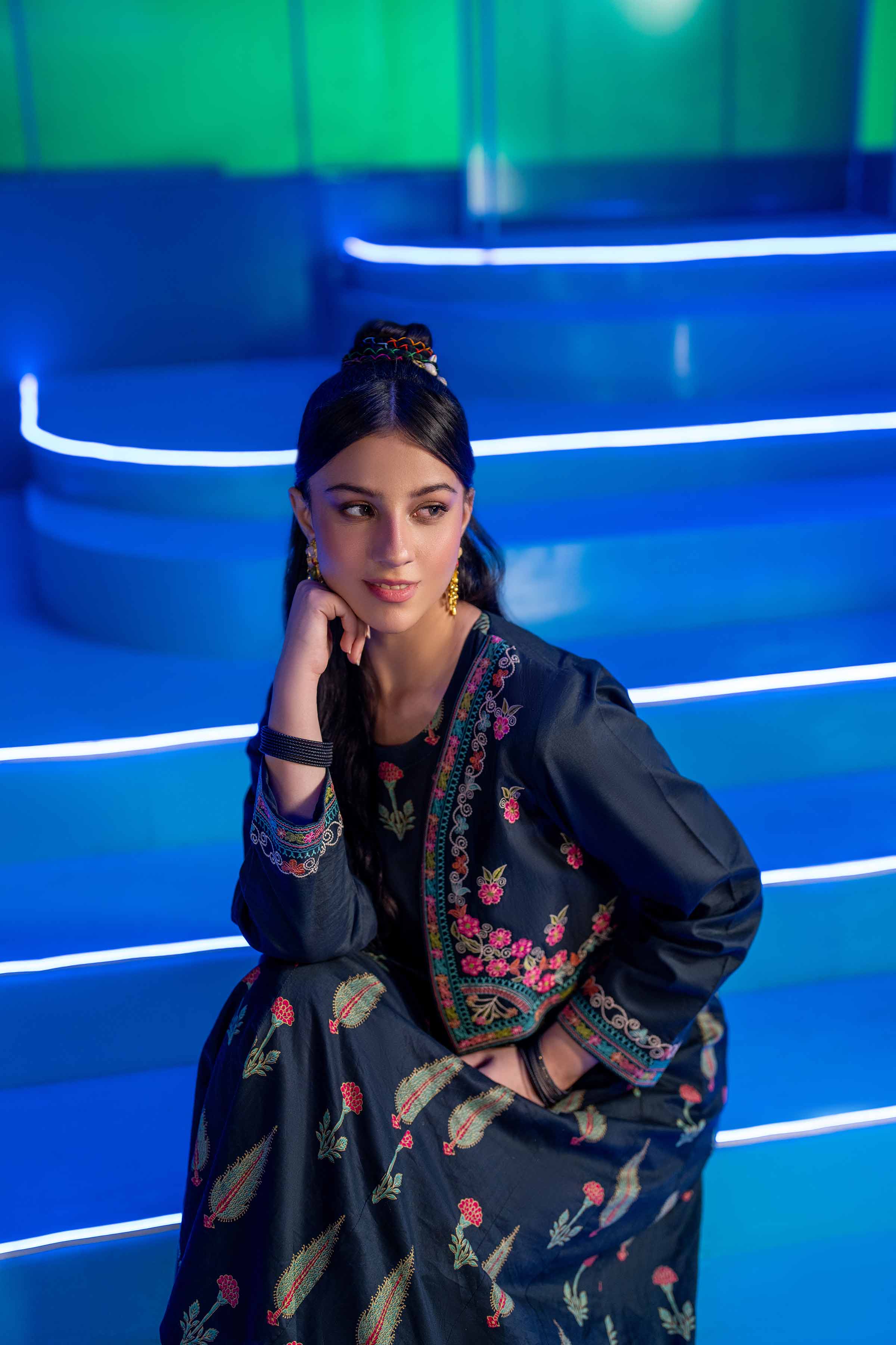 NishatUK - Brown Embroidered Lawn 3-piece ready to wear Suit