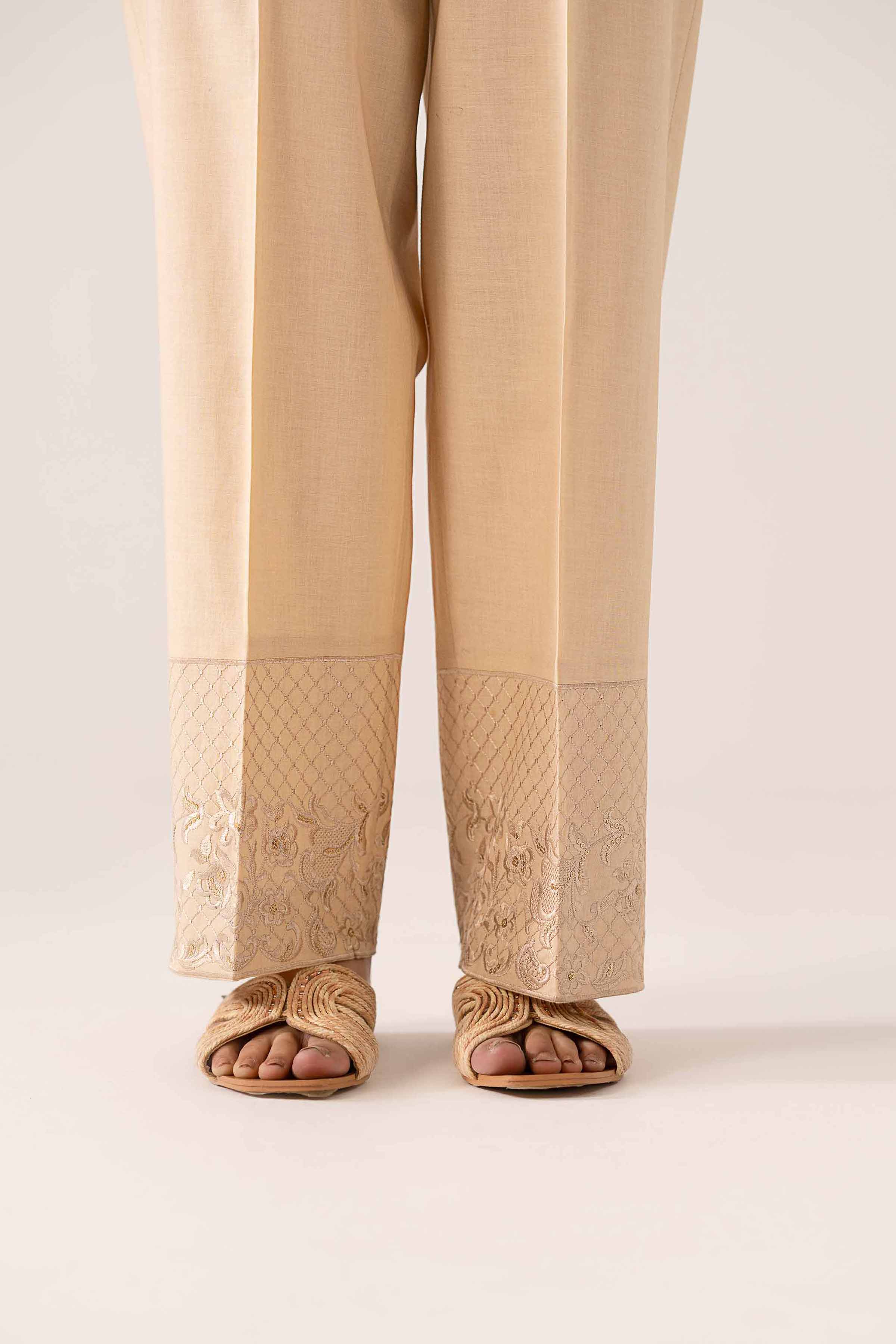 NishatUK - Brown Embroidered Cambric 1-piece ready to wear Trouser