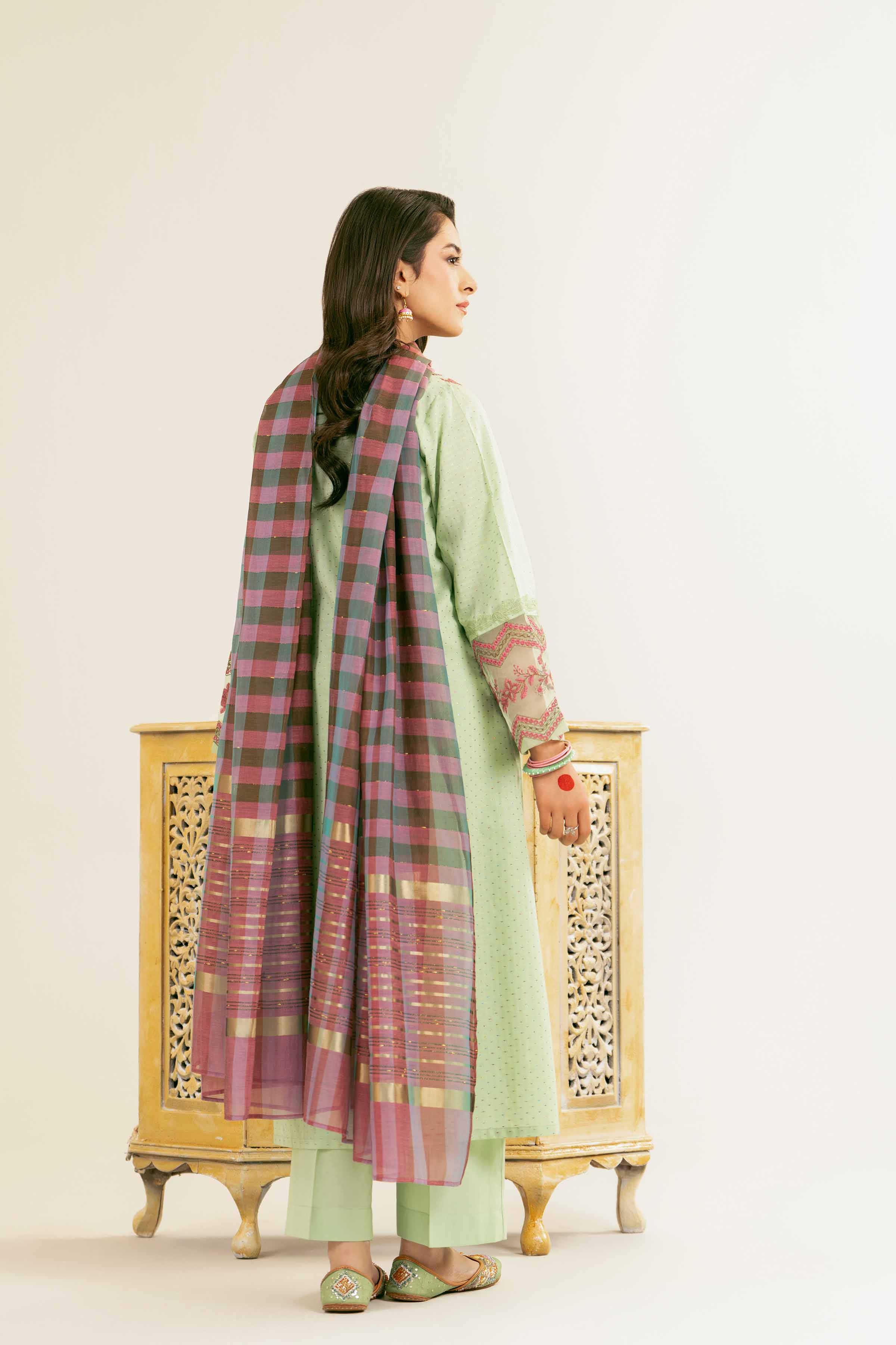 NishatUK - Brown Embroidered Jacquard 3-piece ready to wear Suit