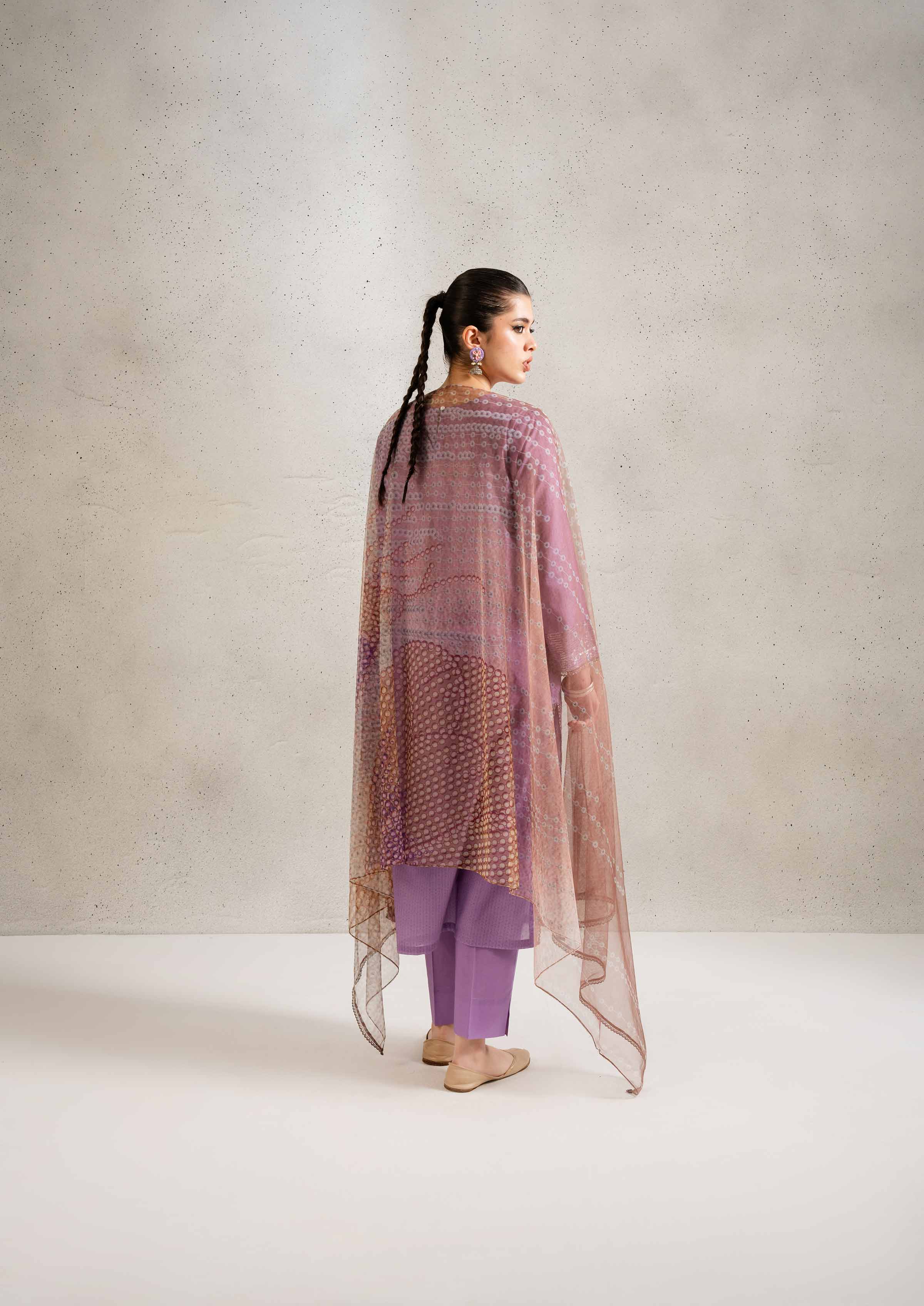 NishatUK - Brown Embroidered Lawn 3-piece ready to wear Suit